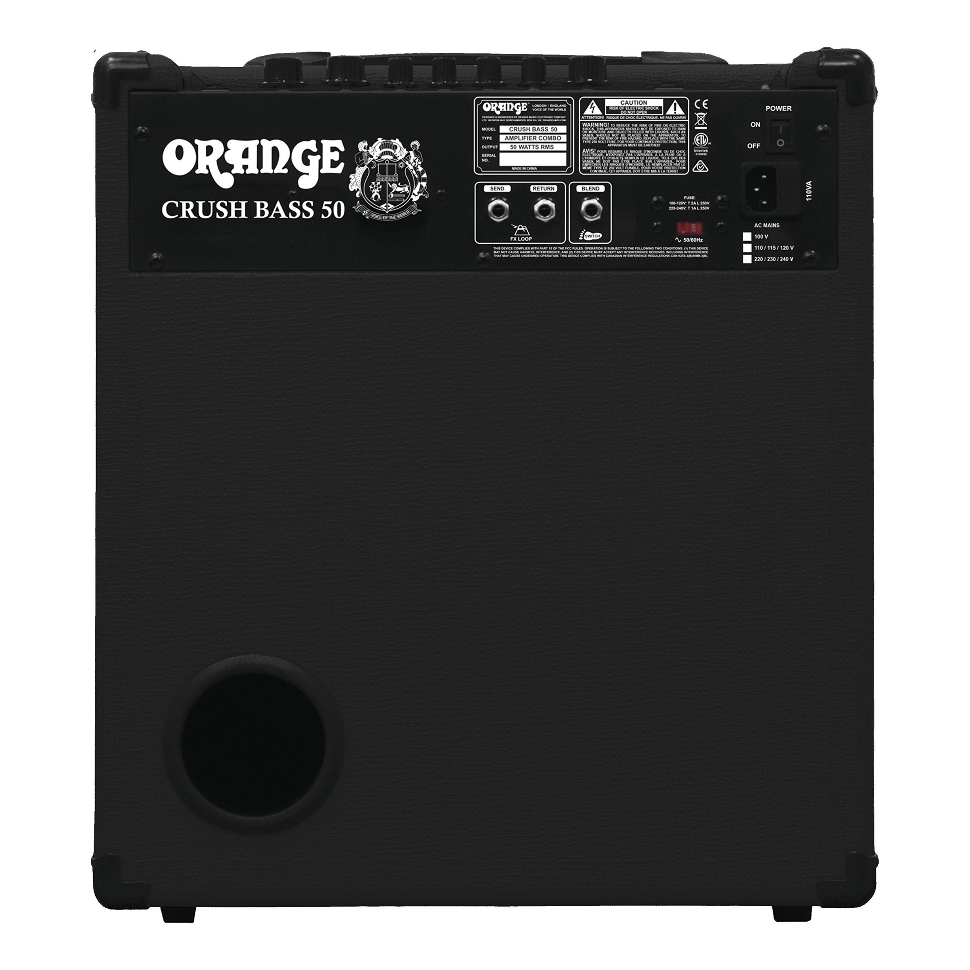 Combo de amplificador de bajo y guitarra, Crush Bass 50, Negro