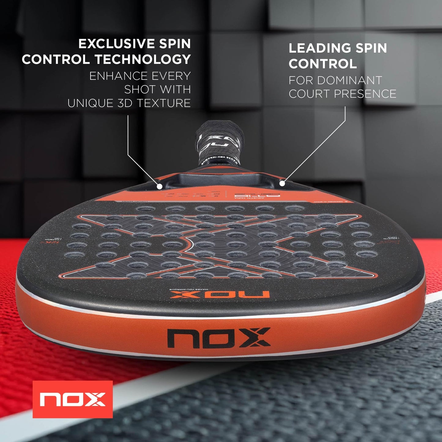 Pala Padel NOX AT10 Genius Attack 12K Agustin Tapia Confortable y Fiable