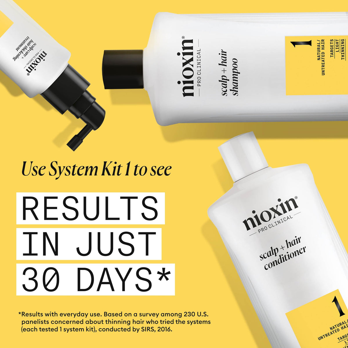 Nioxin Cleanser Shampoo System 1 for Fine Hair with Light Thinning, 33.8 Ounce