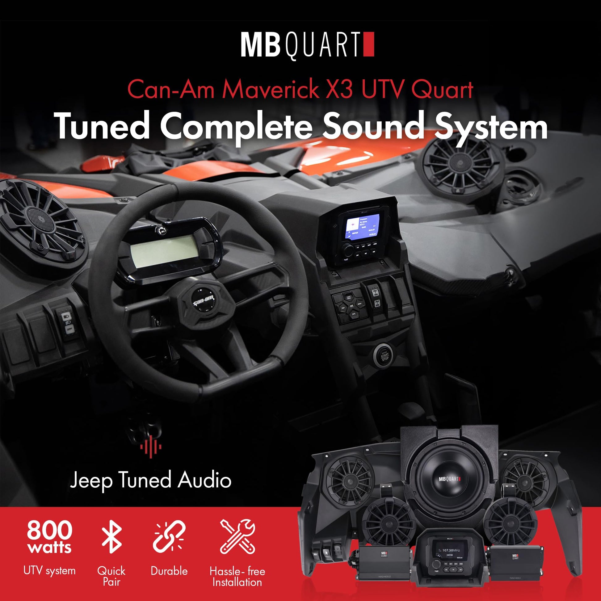 MB Quart MBQX-STG5-1 X3 Radio, Altavoces, latas traseras, Sub, amperios