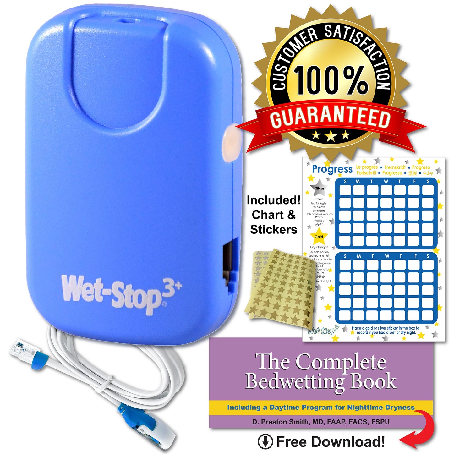 Alarma de Enuresis Wet-Stop 3 Azul con Sonido y Vibración para Bedwetters