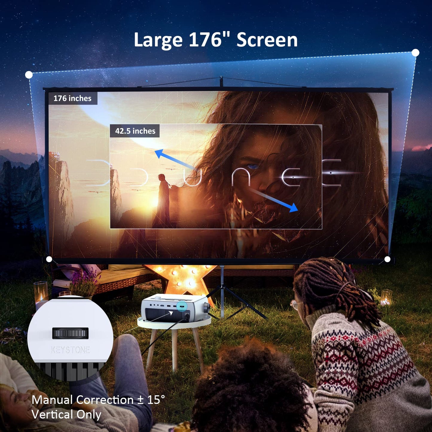 NexiGo - Proyector Bluetooth WiFi PJ10, 300ANSI, proyector de película nativo 1080P, soporte Dolby_Sound, control remoto, compatible con teléfono, computadora, HDMI, USB, interfaces AV