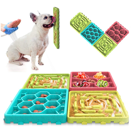 Alfombrilla de Alimentación Lenta Anypet Multicolor con Charola y Tazones para Perros