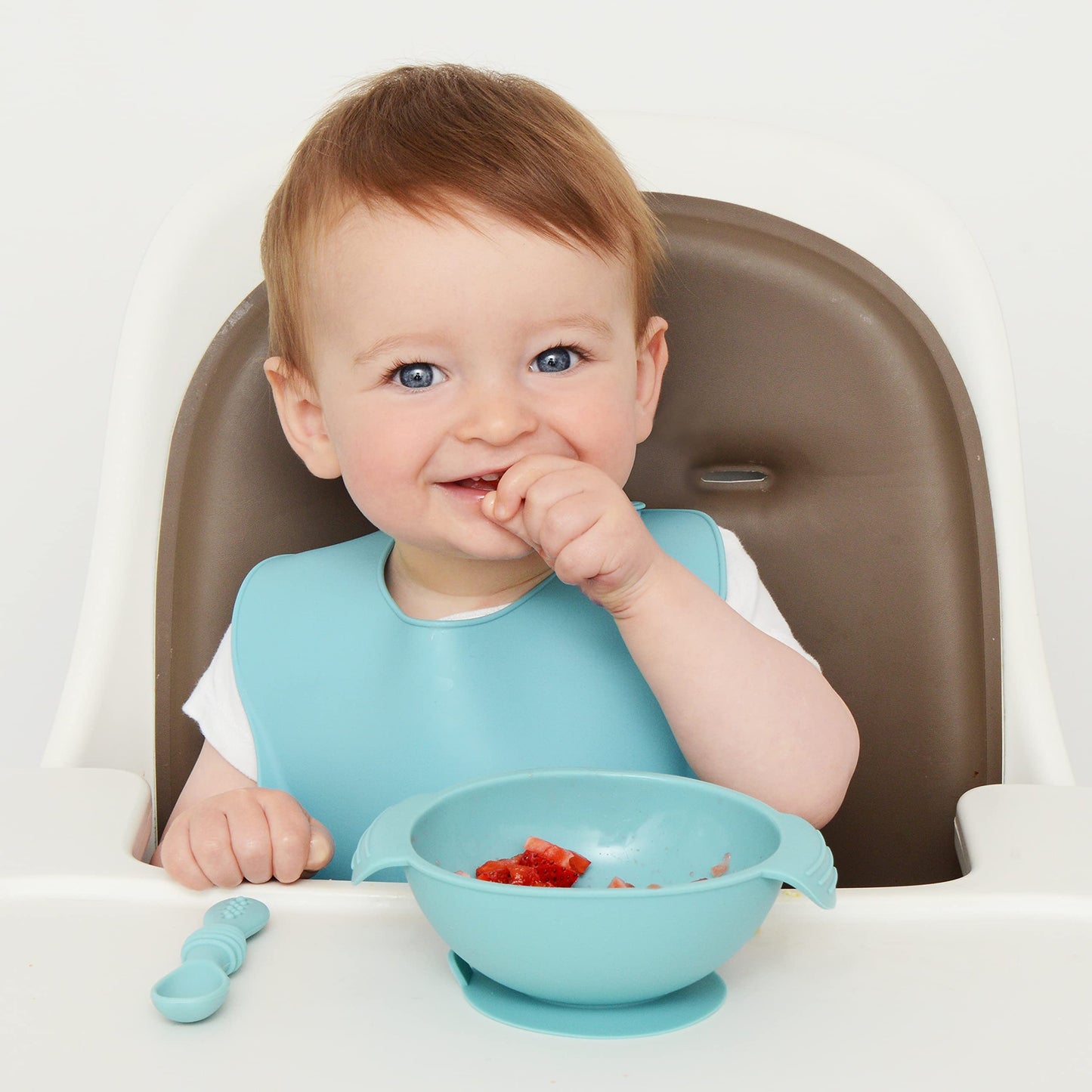 PrimaStella - Baberos de silicona para bebé, suave, ajustable, impermeable, juego de 2 para bebés y niños pequeños, sin BPA