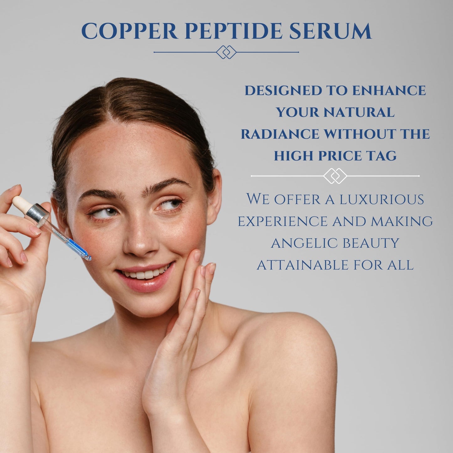 Suero de péptidos de cobre para rostro, suero de péptidos de cobre GHK Cu con niacinamida, ácido hialurónico y glicerina, suero de cobre, complejo de péptidos, sin parabenos, 30 ml/1 onza líquida