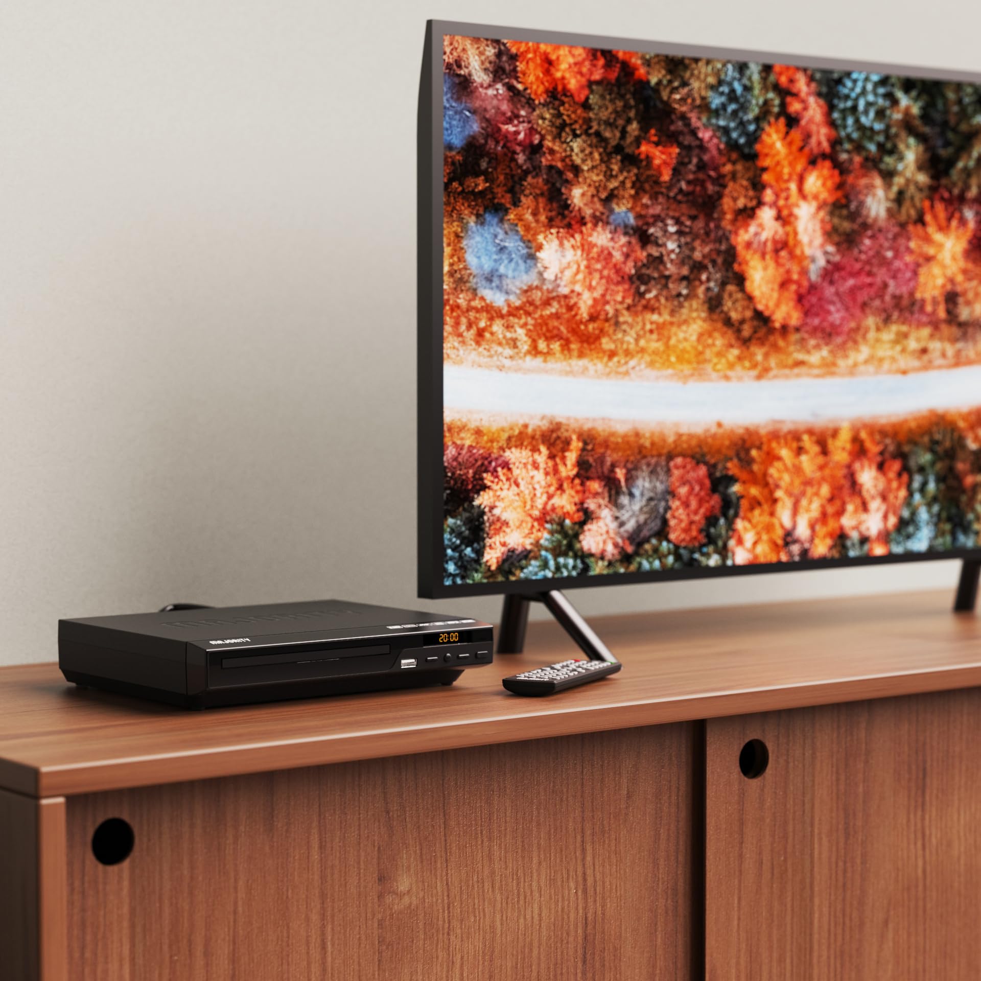 Reproductor de DVD HDMI para TV | Reproductores de DVD libres de región 1080P para Smart TV | Mini reproductor de DVD con USB, CD y MP3 | Cable HDMI, cable RCA y control remoto incluido | MAJORITY
