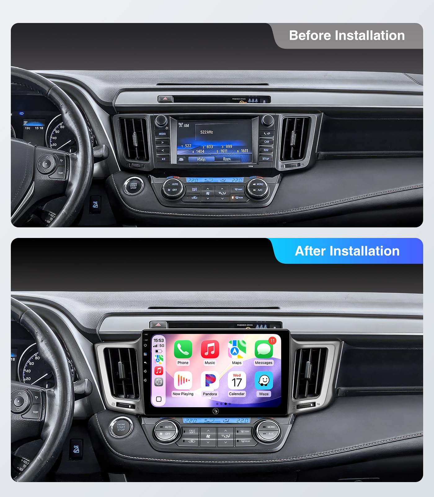 4G+64G para Toyota RAV4 2013-2018 Radio QLED visualización táctil estéreo de coche