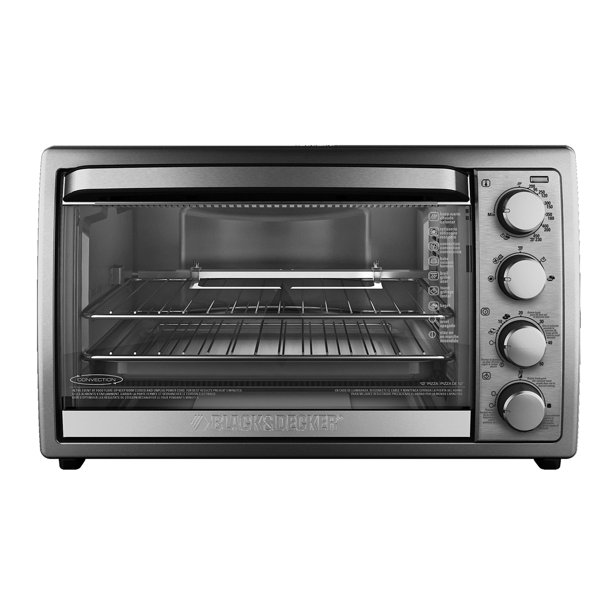Black & Decker TO4314SSD Horno Asador, Tostador, color Plateado