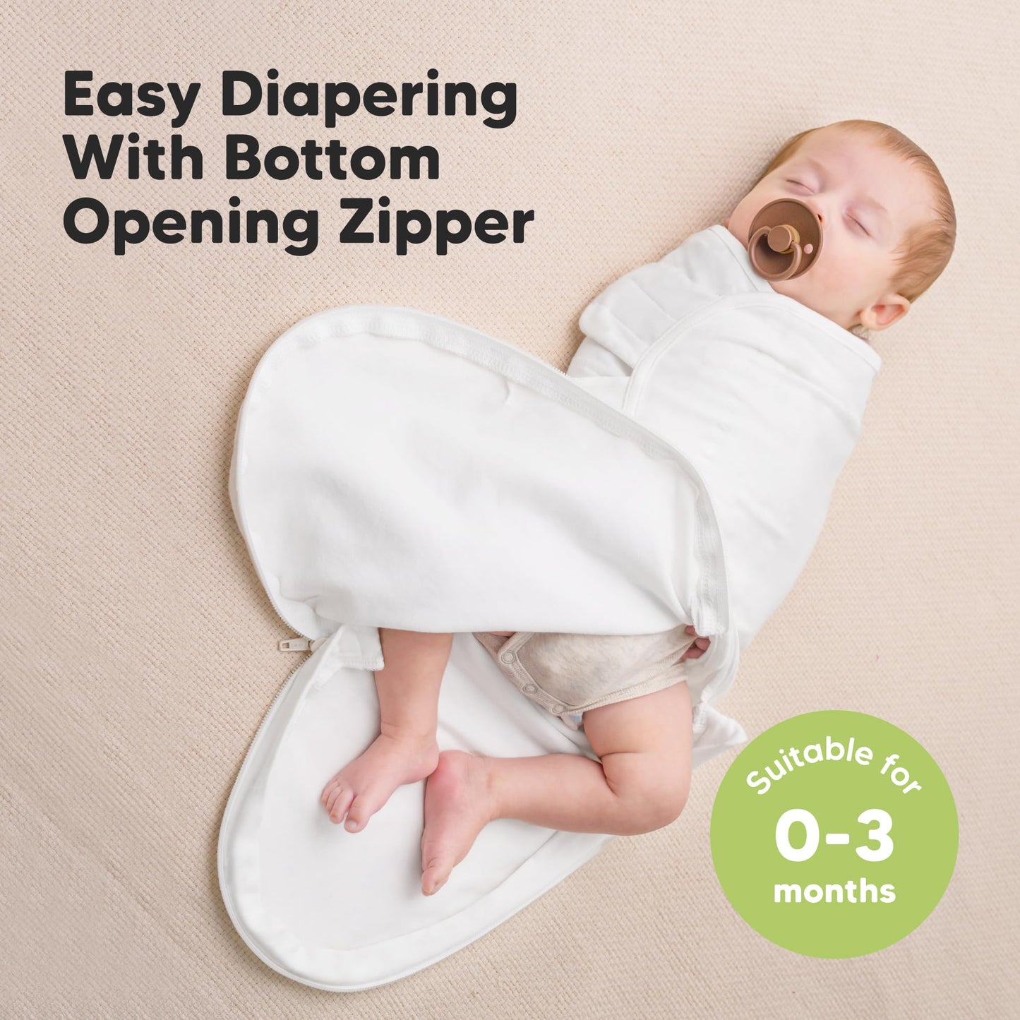 Sacos de dormir para bebé con cierre, paquete de 3 pañales para recién nacidos de 0 a 3 meses, bebés, niñas, niños, saco de dormir suave y duradero para recién nacidos, manta de pañales fácil de