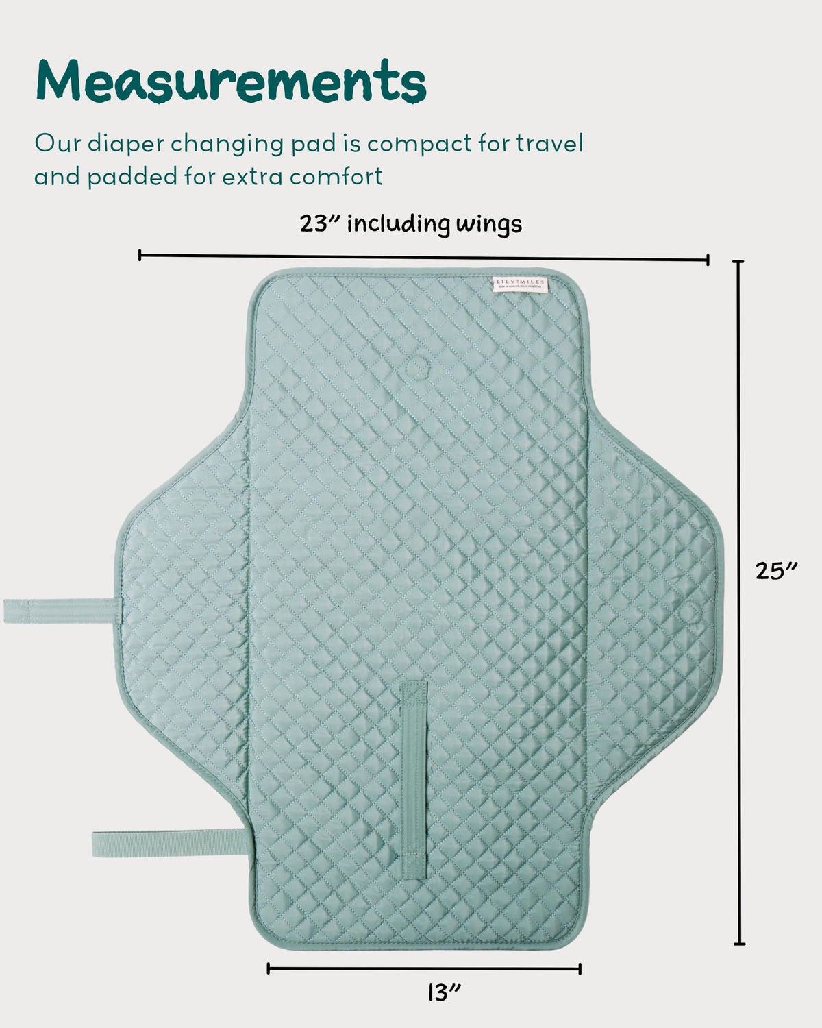 Lily Miles - Cambiador portátil para bebé, cambiador de pañales con cierres magnéticos, almohadilla de viaje para bolsa de pañales, esencial para bebé, tapete lavable e impermeable (verde sauce