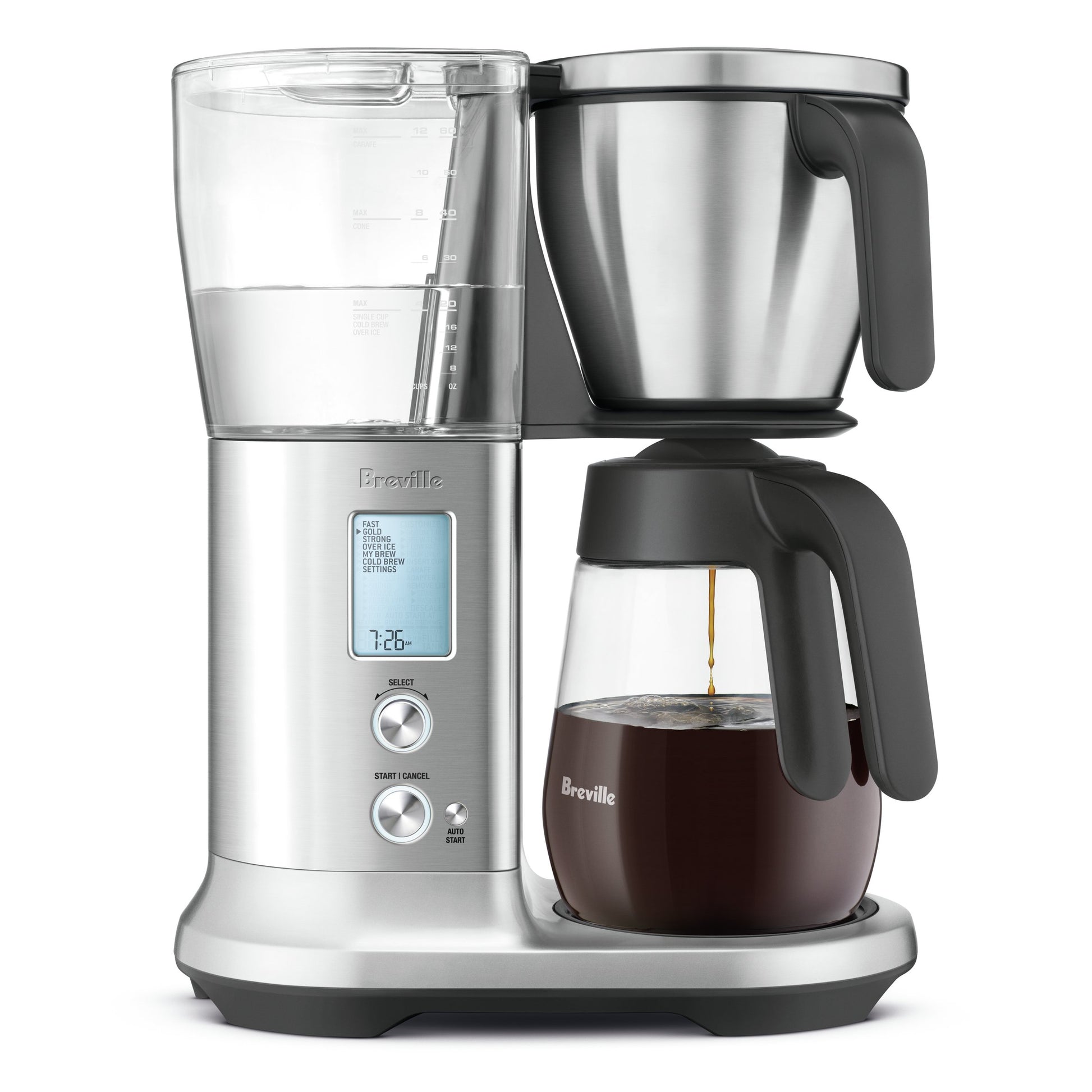Breville BDC450BSS Cafetera de precisión, Jarra de vidrio, Acero inoxidable pulido, 12.4" x 6.7" x 15.7", 1