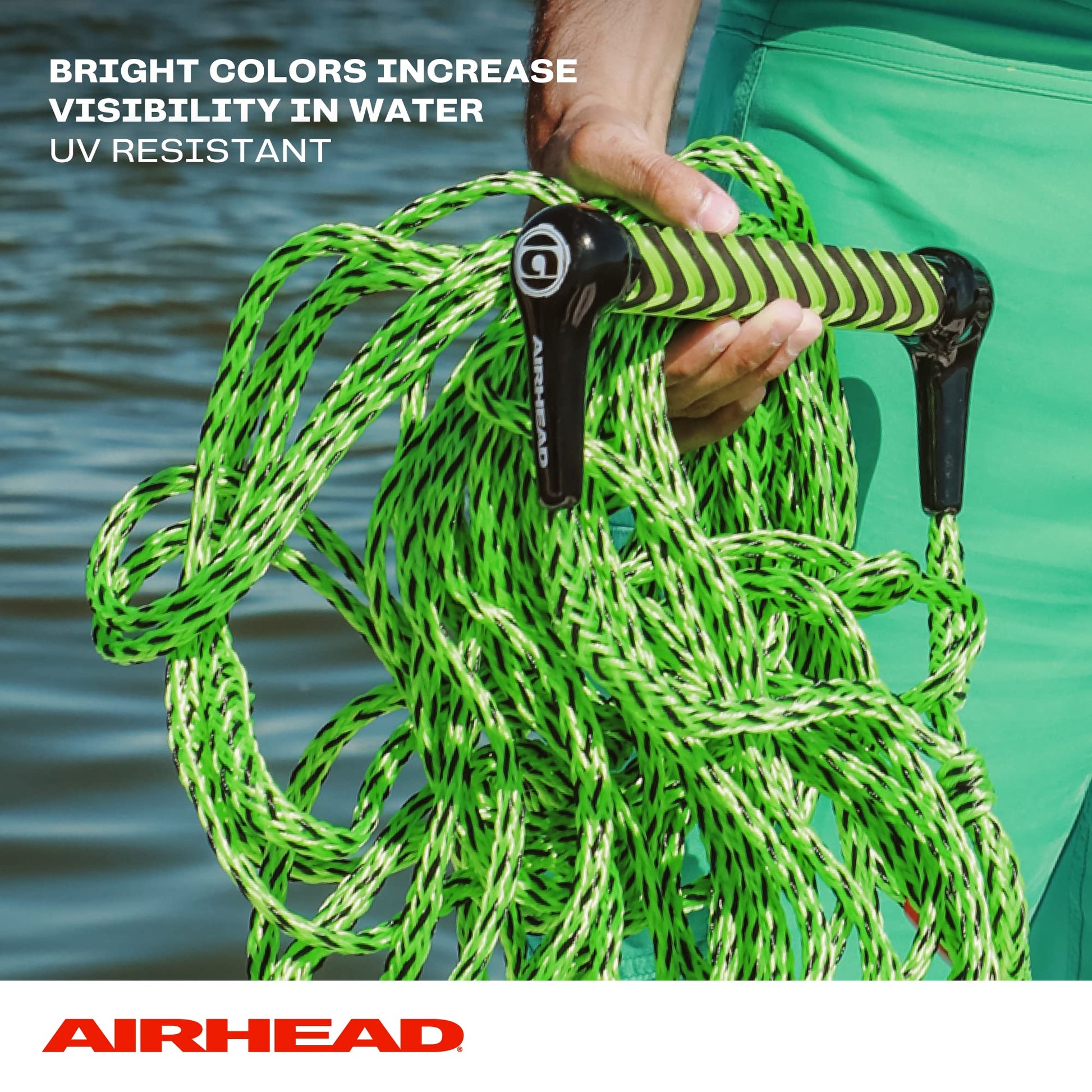 Kwik Tek AIRHEAD AHSR-9 Watersports Rope with Eva Handle, 75 -Feet