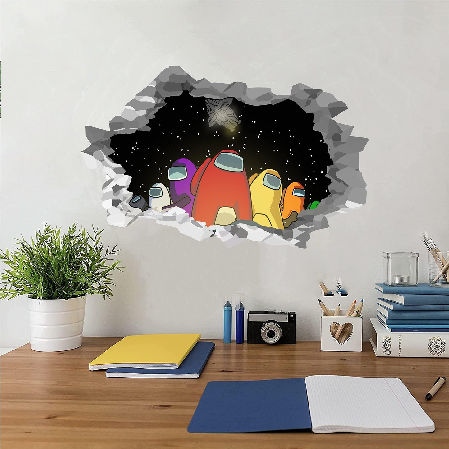 Unicorn Among Us Pegatinas de pared para dormitorio, calcomanías de pared, decoración de pared para niños, escritorio de computadora, pegatinas impermeables de juegos populares para laptop, botellas