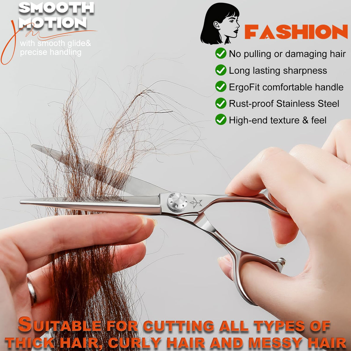 Fengliren Tijeras profesionales de alta gama extremadamente afiladas para corte de pelo de peluquería para cabello de 6.5 pulgadas, tijeras de corte de pelo hechas de aleación de acero inoxidable para
