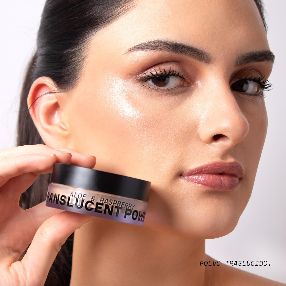 AHAL - Polvo Traslúcido con Aloe y Aceite de Frambuesa, para un Acabado Perfecto Controla Brillo y Acné - Polvo Compacto Hipoalergénico Sellador de Maquillaje con Ingredientes Naturales, 12g.