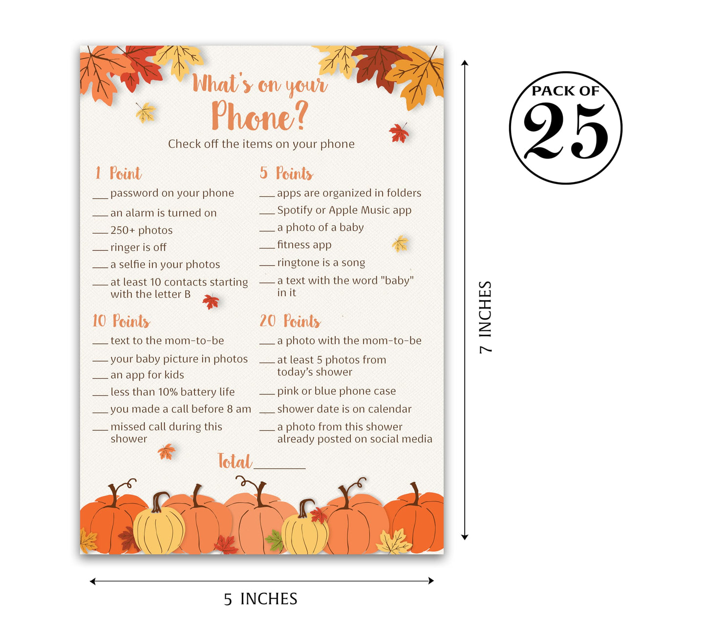 Roseum Collections - Juego de 25 unidades, diseño de calabazas, diseño de calabazas, diseño de baby shower de otoño o actividad de revelación de género, neutro para Halloween, G330-PHN