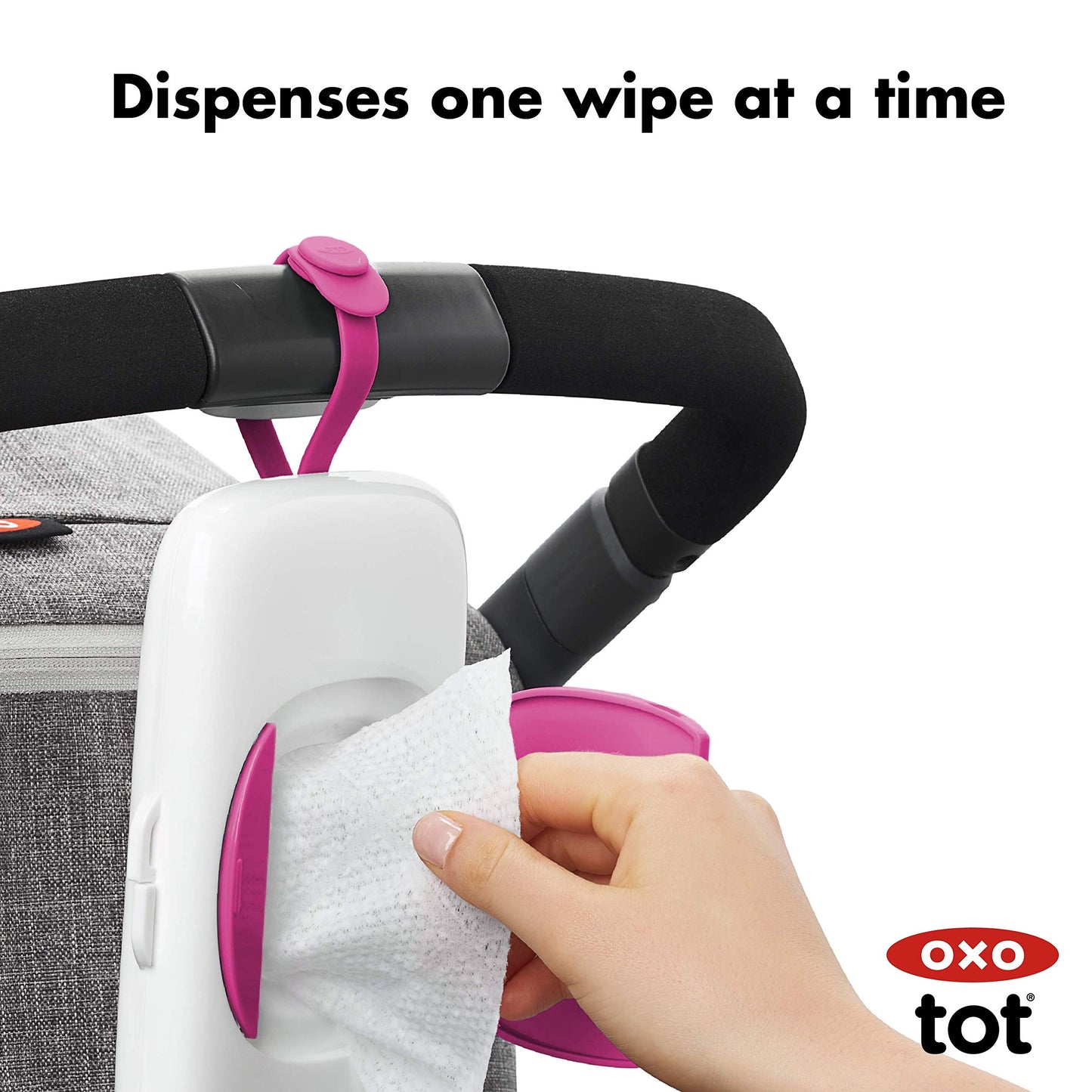 OXO Tot Dispensador de toallitas sobre la marcha, Rosado
