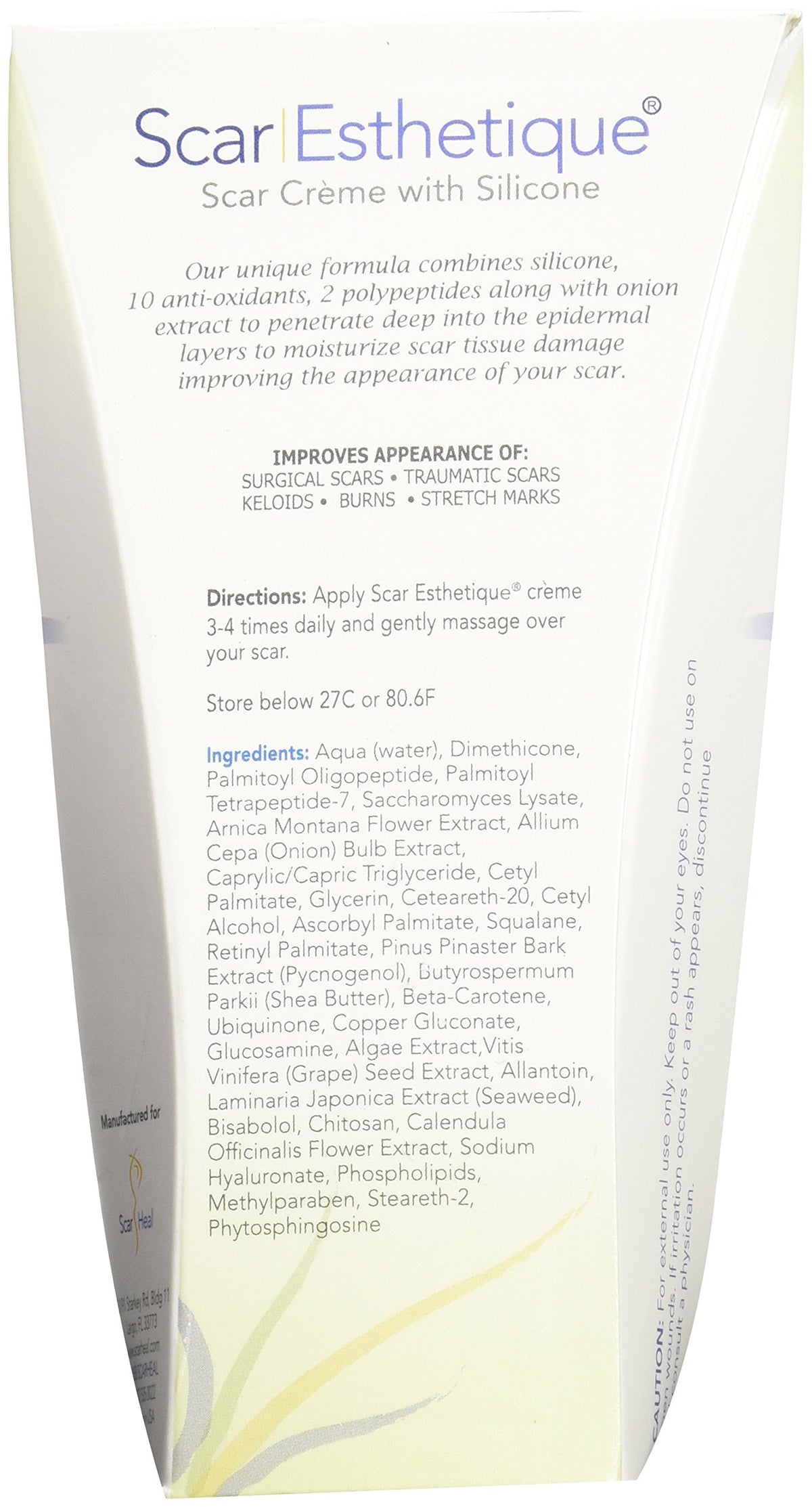 Scar Esthetique Scar Creme with Silicome Polypeptides and 10 Anti-Oxidants, 2-Ounces