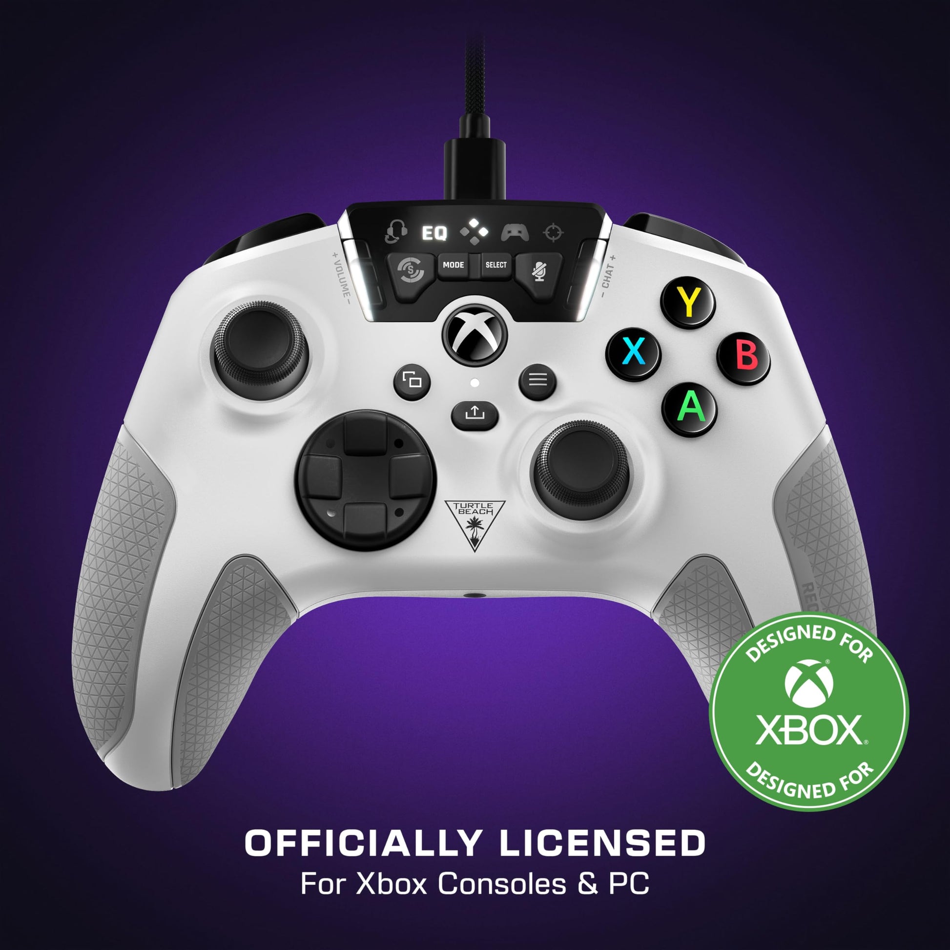 Control Alámbrico Turtle Beach Recon Blanco con Botones Asignables y Mejoras de Audio para Xbox Series X/S, Xbox One y Windows 10
