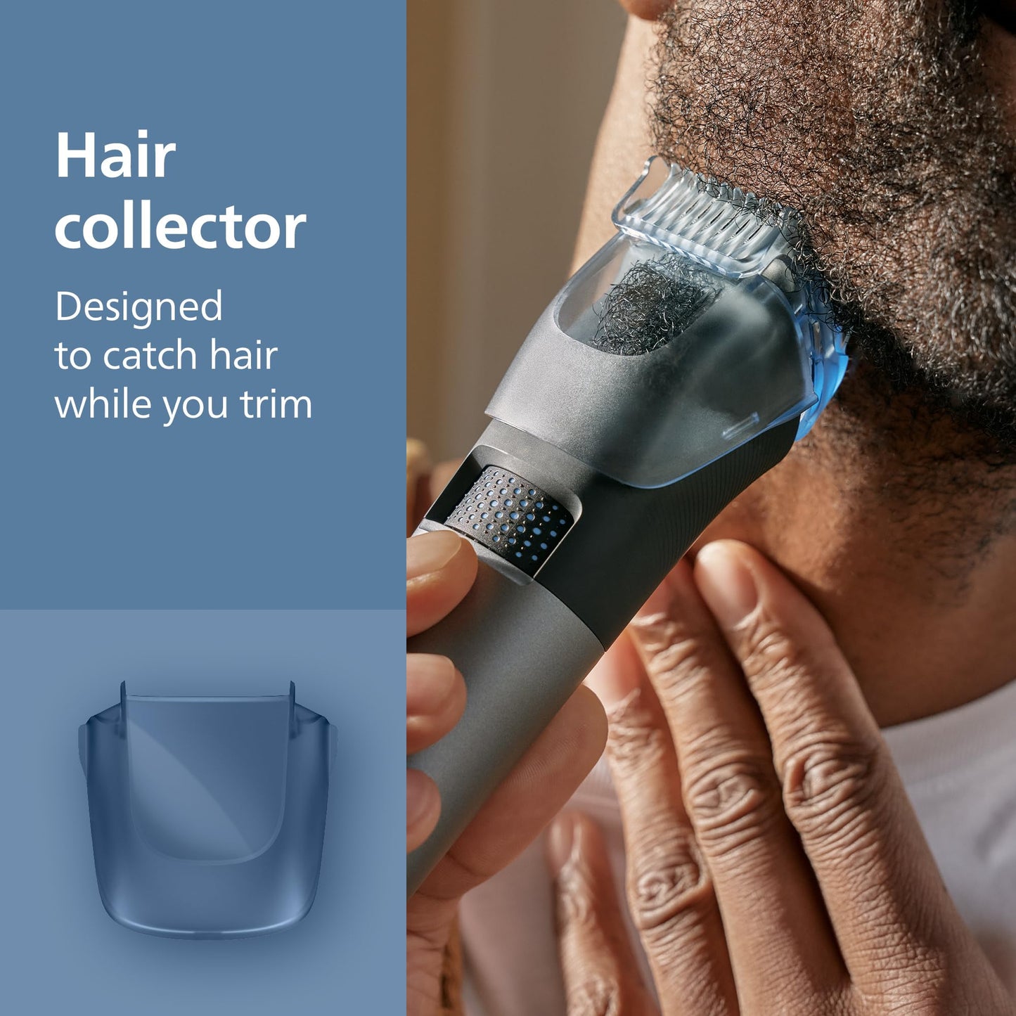 Norelco Philips Cortadora de barba serie 7000, recortadora 100% impermeable para hombres, 40 ajustes de longitud de cabello bloqueado, adaptabilidad de potencia BeardSense, detalle y cabezales