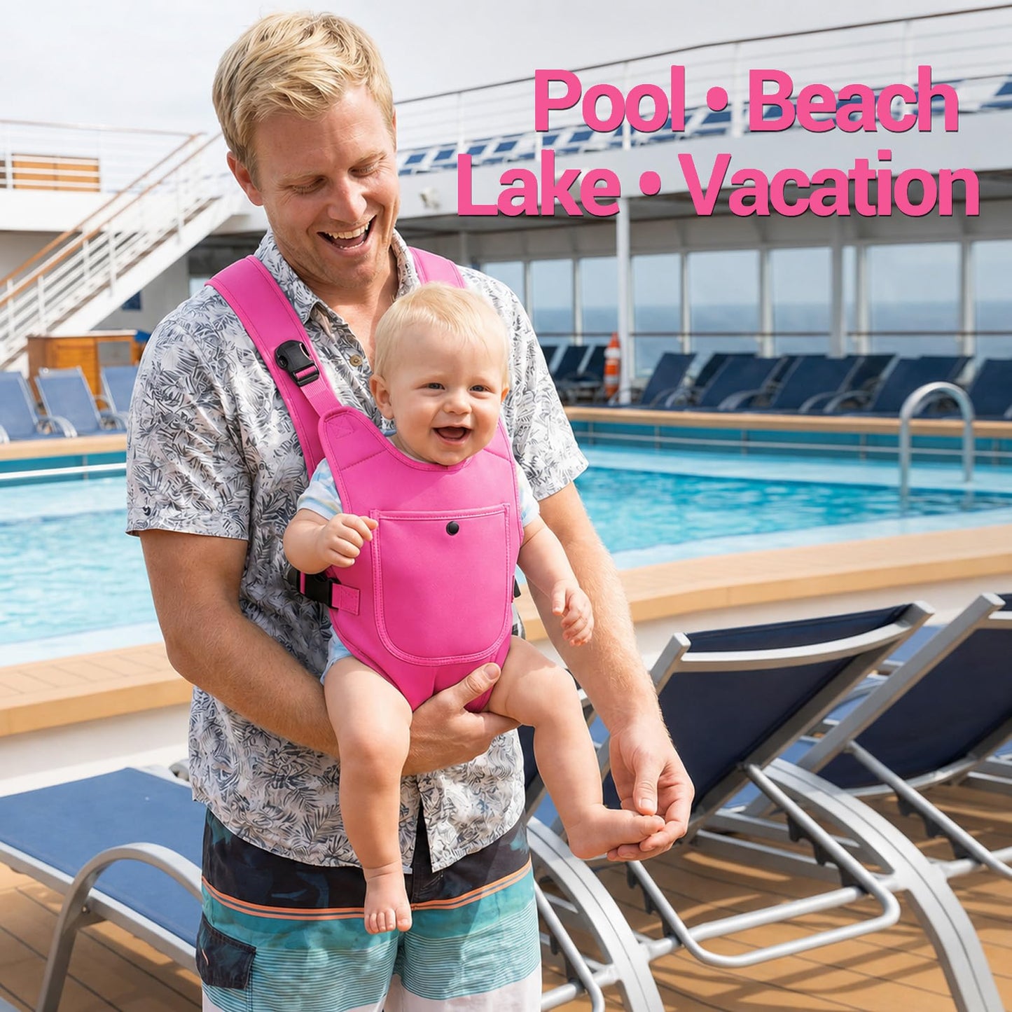 Portabebés de neopreno para bebés recién nacidos a niños, ergonómico e impermeable para el pecho con correas ajustables, transpirable y ligero, equipo de uso para verano, piscina, natación y playa