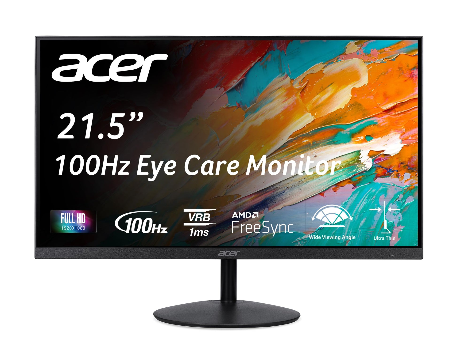 Acer Monitor SB2 Ultra Slim 21.5" FHD (1920 x 1080) Panel IPS | Tecnología AMD FreeSync | 100 Hz | 1ms (VRB) | Puertos HDMI y VGA