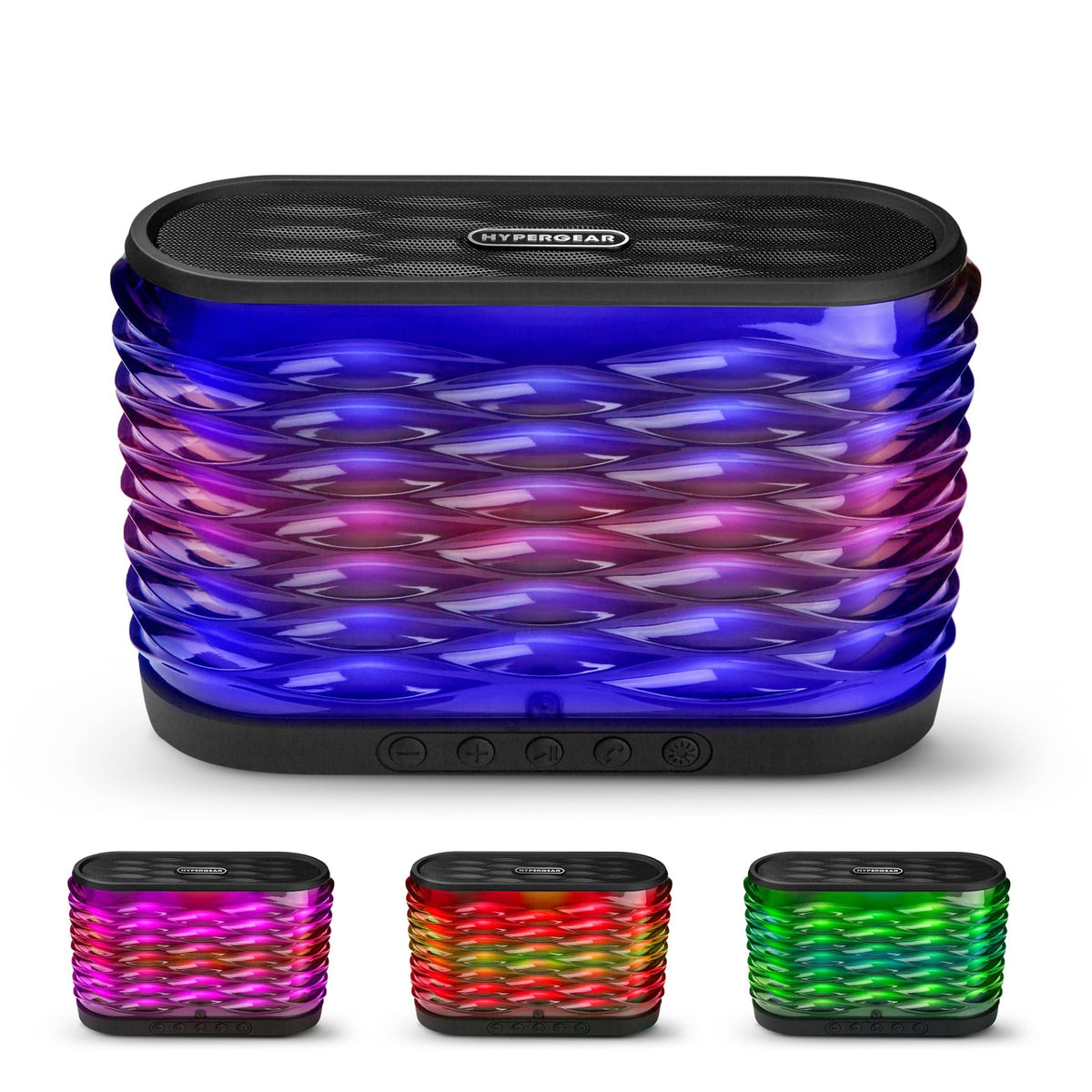 Altavoz Bluetooth Inalámbrico Portátil con Micrófono y Luces LED Impulsadas por Ritmo para Hogar y Exteriores