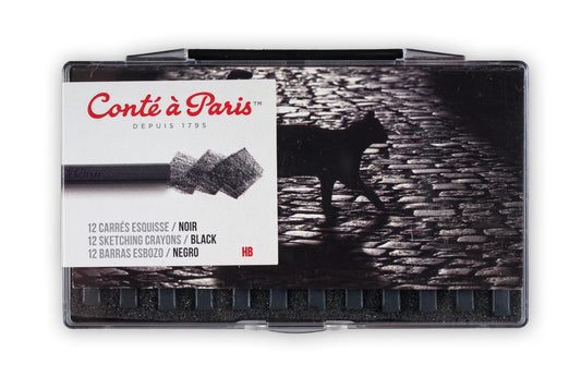 Conté à Paris - Juego de lápices de colores (12 unidades), Negro, 2-1/2 x 1/4 in, 1