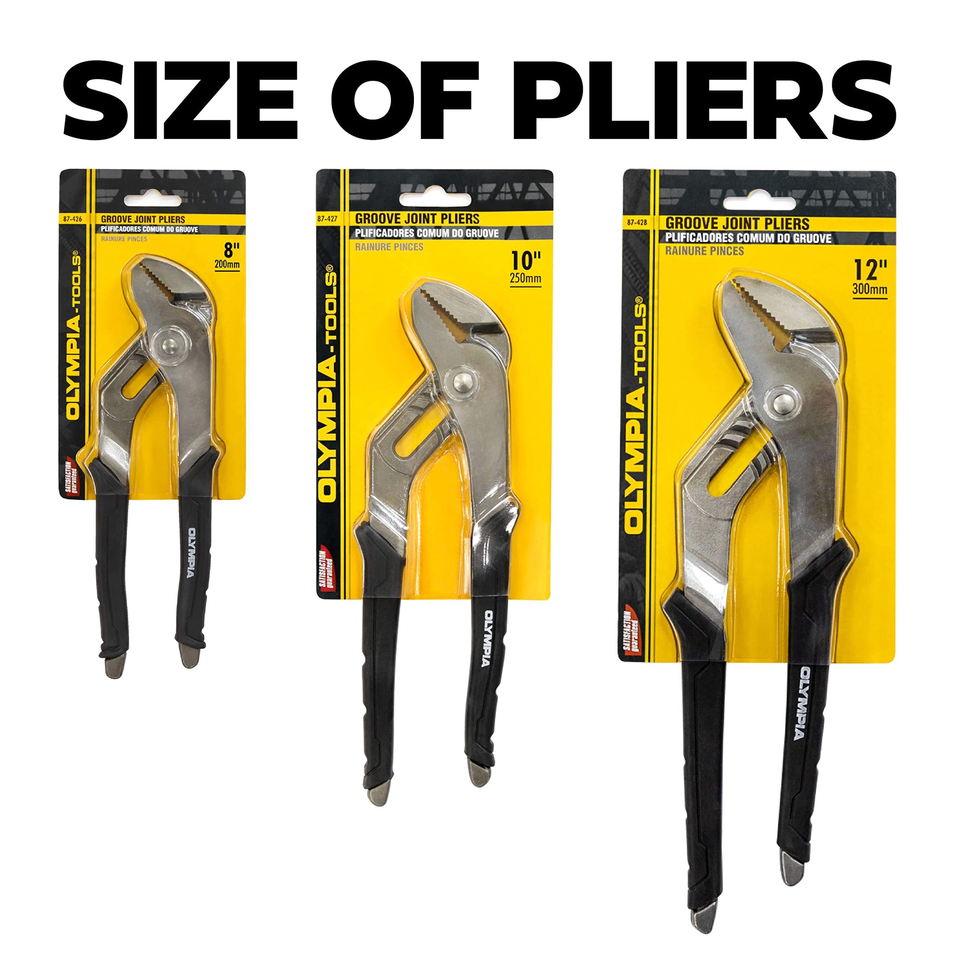Olympia Tools Alicates de articulación de ranura de 25,4 cm | 87-427 | Agarre ergonómico | Dientes endurecidos de precisión | Construcción de acero forjado por gota | tratado con calor | Mandíbula ajustable.