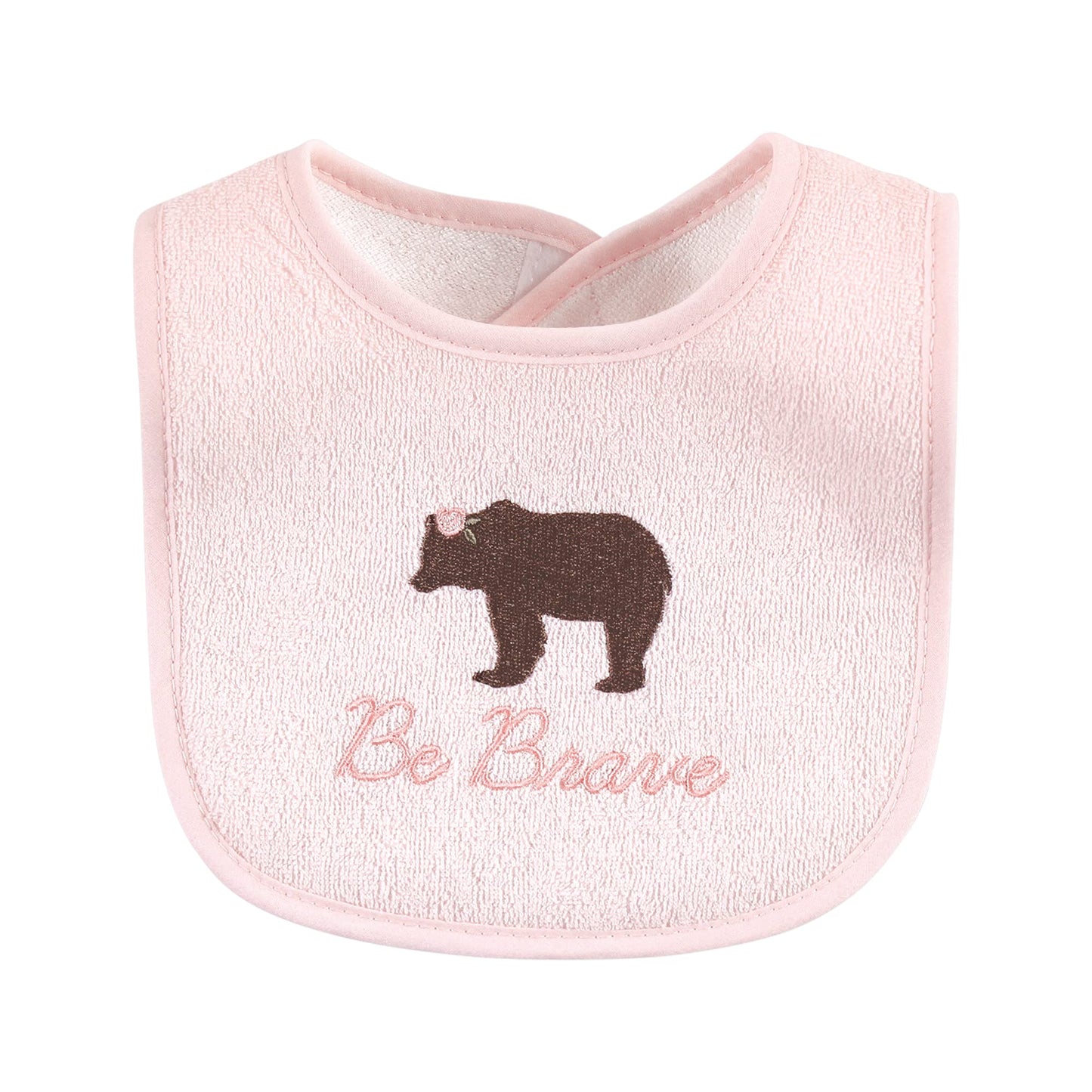 Hudson Baby Baberos unisex de rizo de algodón para bebé con relleno de fibra, oso de alce para niña, talla única