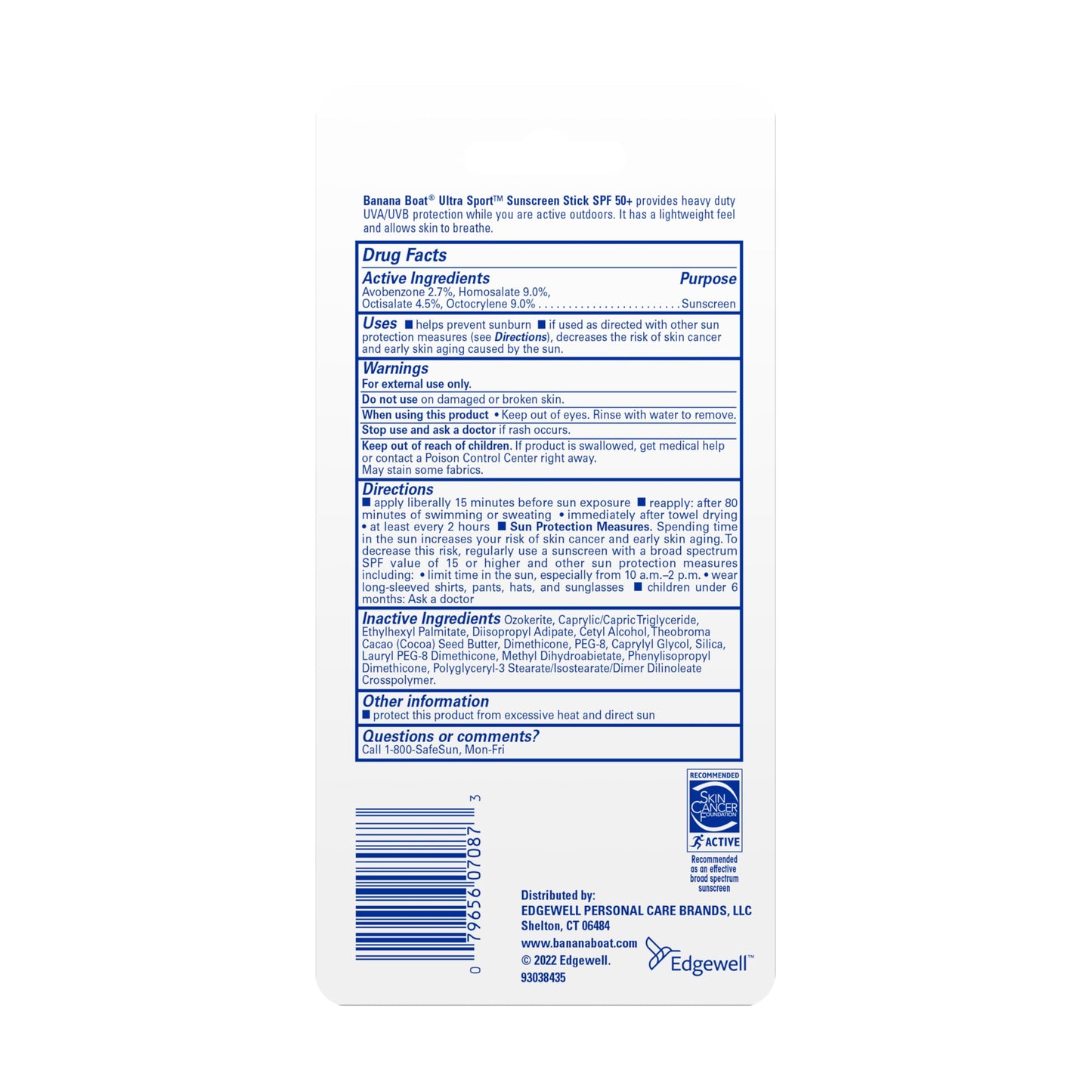 Banana Boat Ultra Sport Sunscreen Stick, New Look, SPF 50+, 1.5 oz