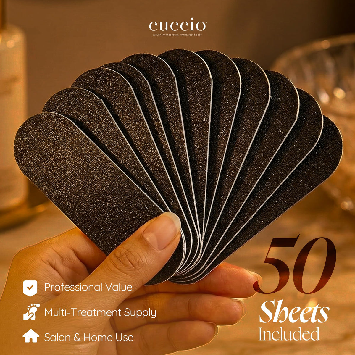 Cuccio Naturale 50 Count Black Refills (80 Grit) for Pedicure File