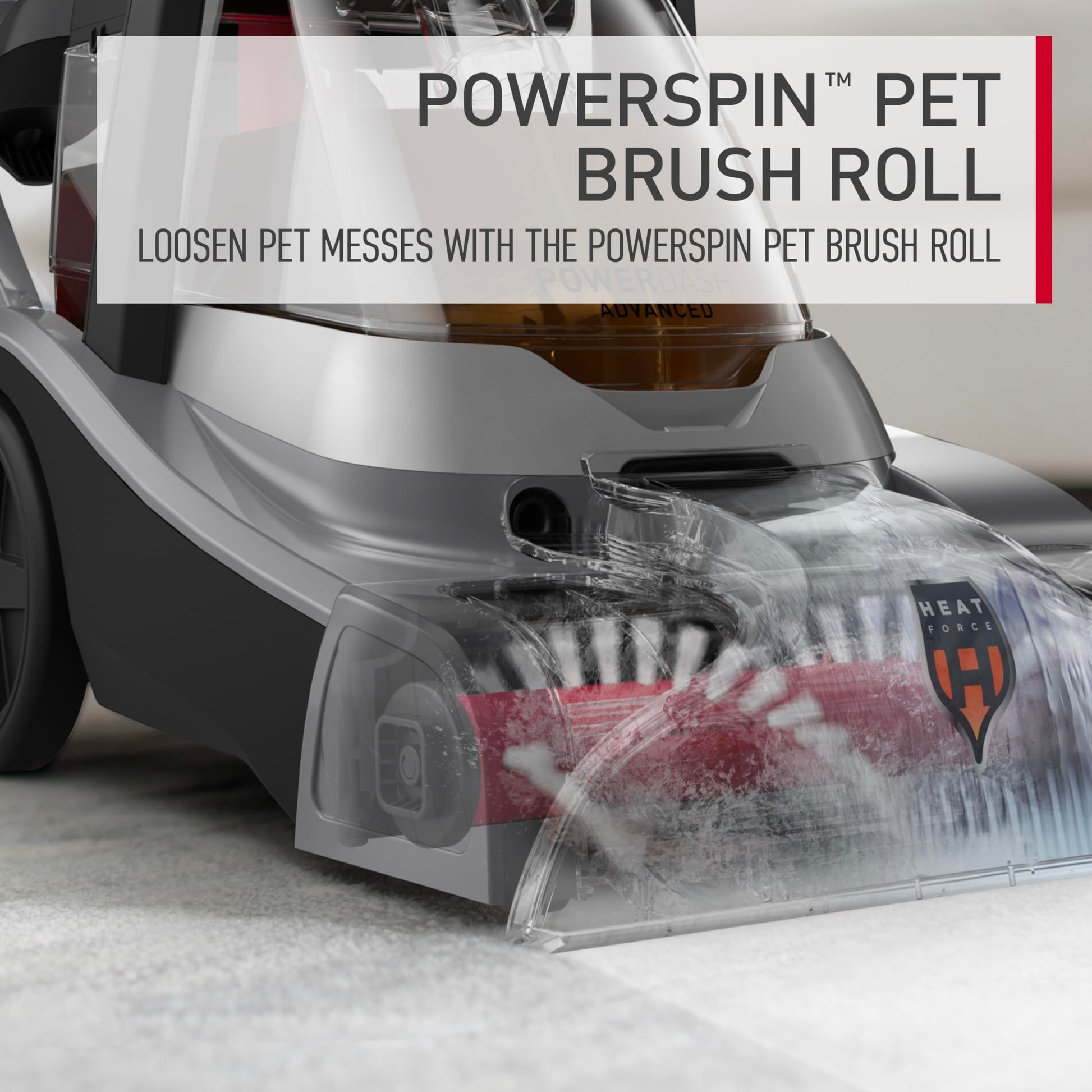 Hoover PowerDash - Máquina limpiadora de alfombras compacta avanzada para mascotas con limpieza por encima del piso, máquina ligera de champú para alfombras, combina con una solución limpiadora de