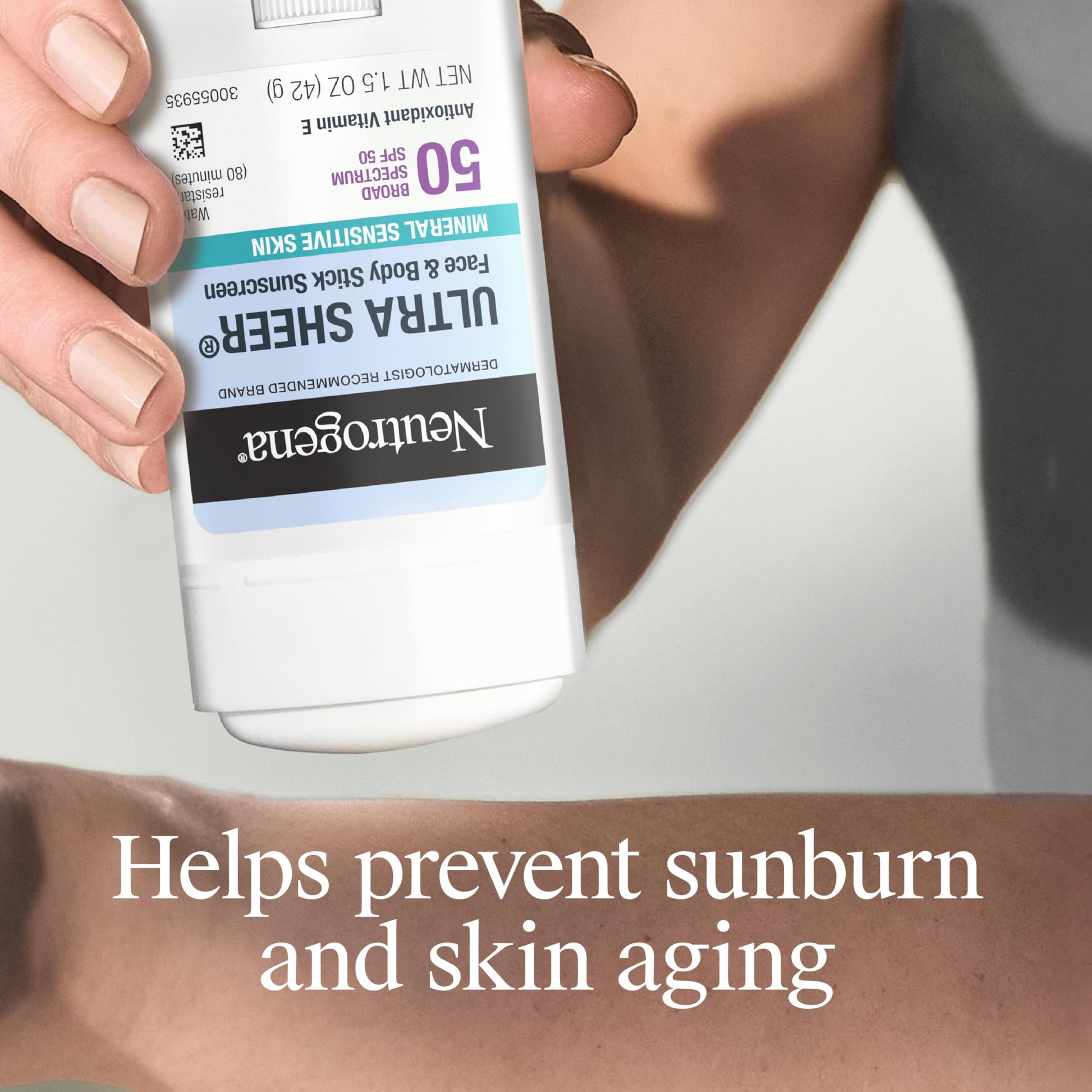 Protector Solar Mineral Neutrogena Ultra Sheer Dry Touch SPF 50 piel sensible rosto y cuerpo sin residuos blancos no comedogénico vegano