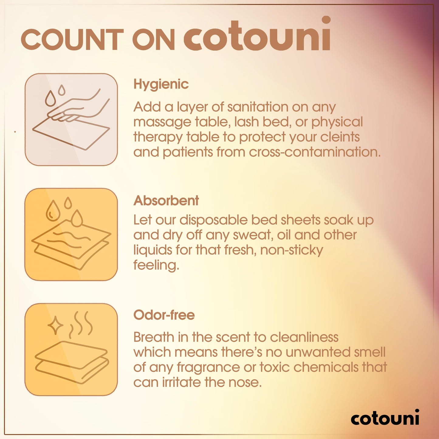 Cotouni - Sábanas desechables de masaje de 70 x 30 pulgadas, 2 rollos, 50 hojas perforadas con orificio para la cara, funda de mesa de revisión de papel no tela, 30 g/m², cama facial/pestañas/spa,