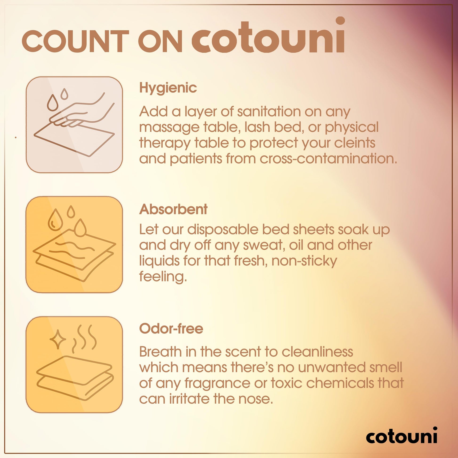 Cotouni - Sábanas desechables de masaje de 70 x 30 pulgadas, 2 rollos, 50 hojas perforadas con orificio para la cara, funda de mesa de revisión de papel no tela, 30 g/m², cama facial/pestañas/spa,