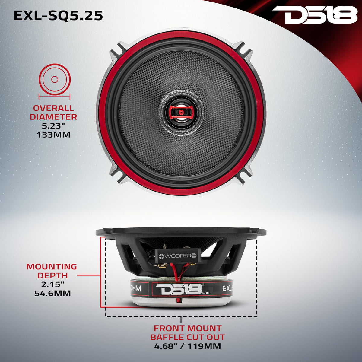 Altavoces de Alta Calidad DS18 Cromados Diseño Compacto 800 Watts juegos de 2