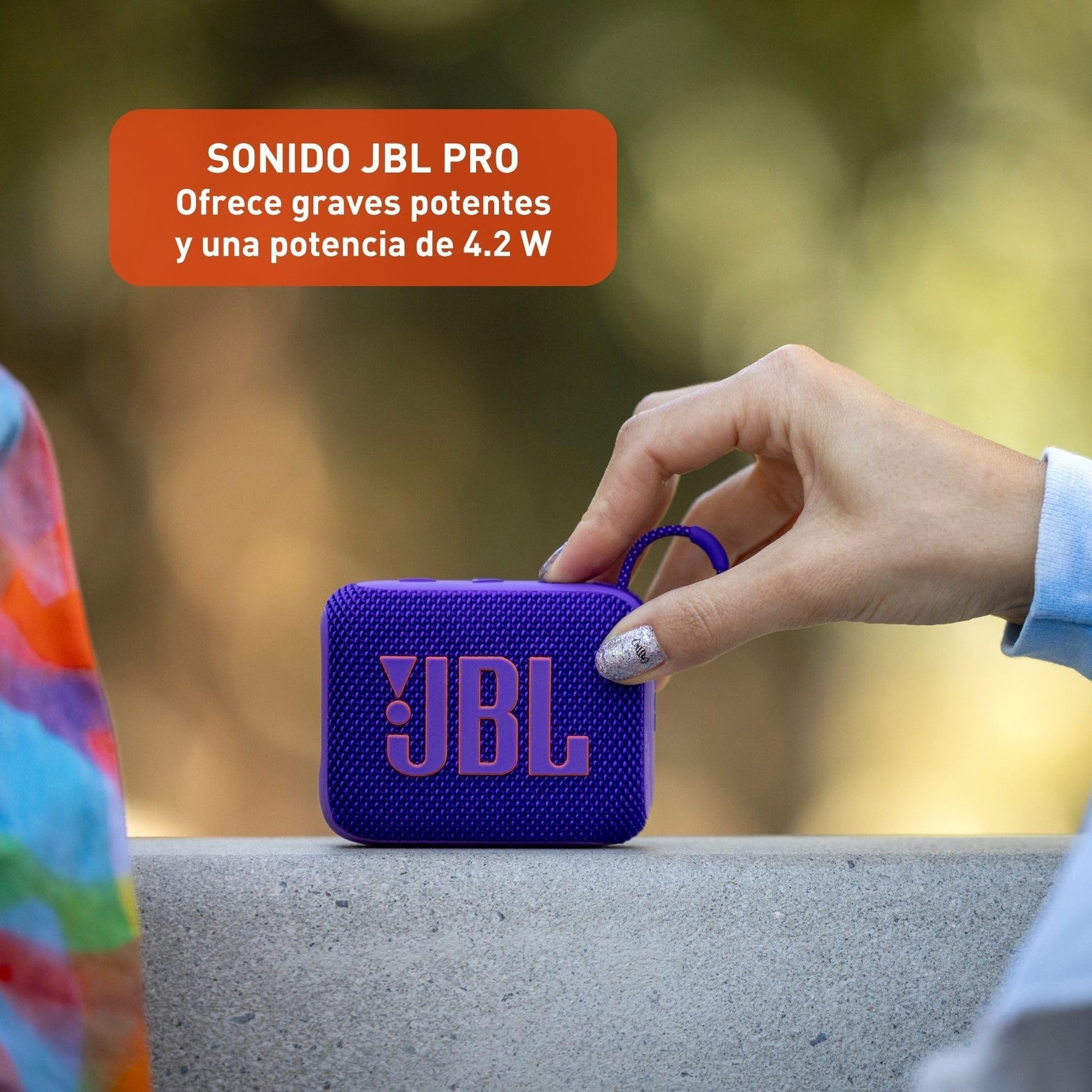 JBL JBLGO4PURAM-Z Bocina portátil Bluetooth Go 4, púrpura - Reacondicionado certificado