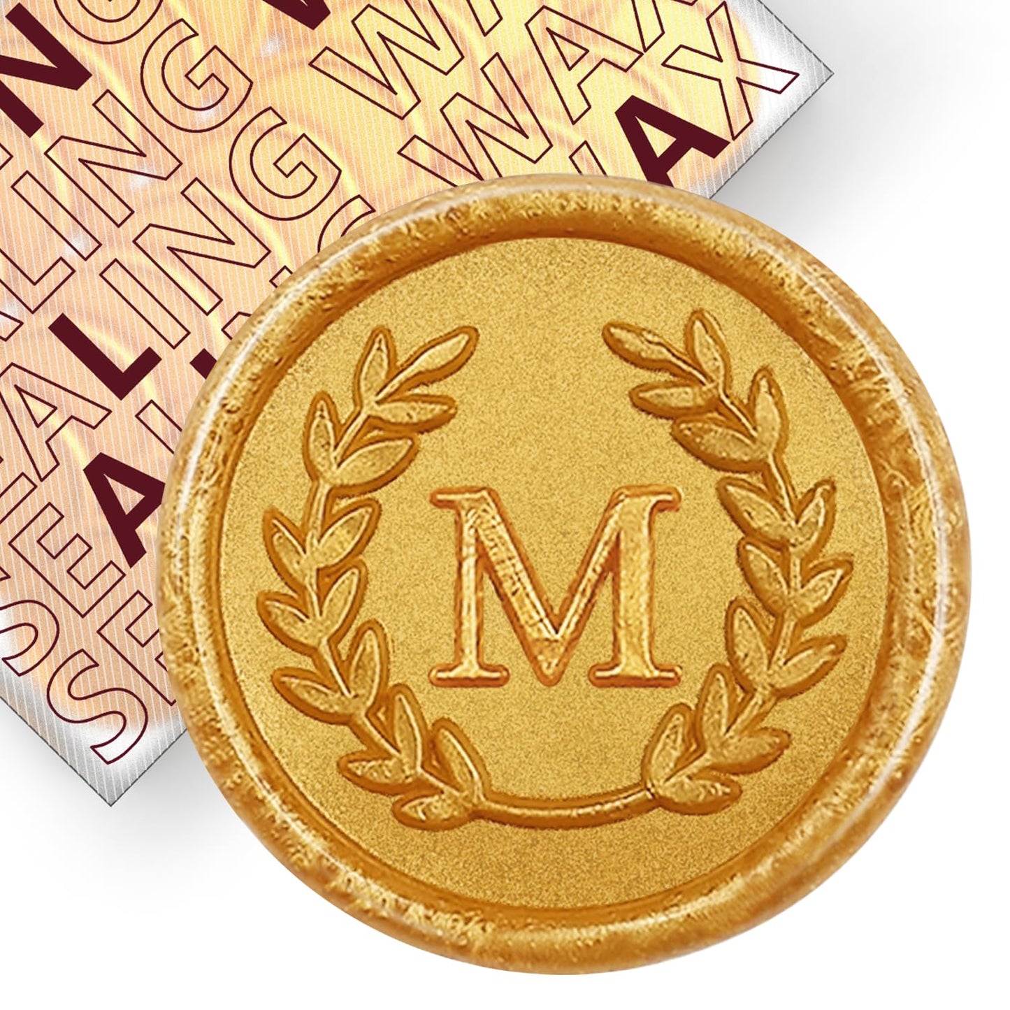 50 calcomanías adhesivas de cera con letra M, hechas a mano, sin necesidad de sello, etiquetas adhesivas de cera para invitaciones de boda, sobres, regalo de Navidad