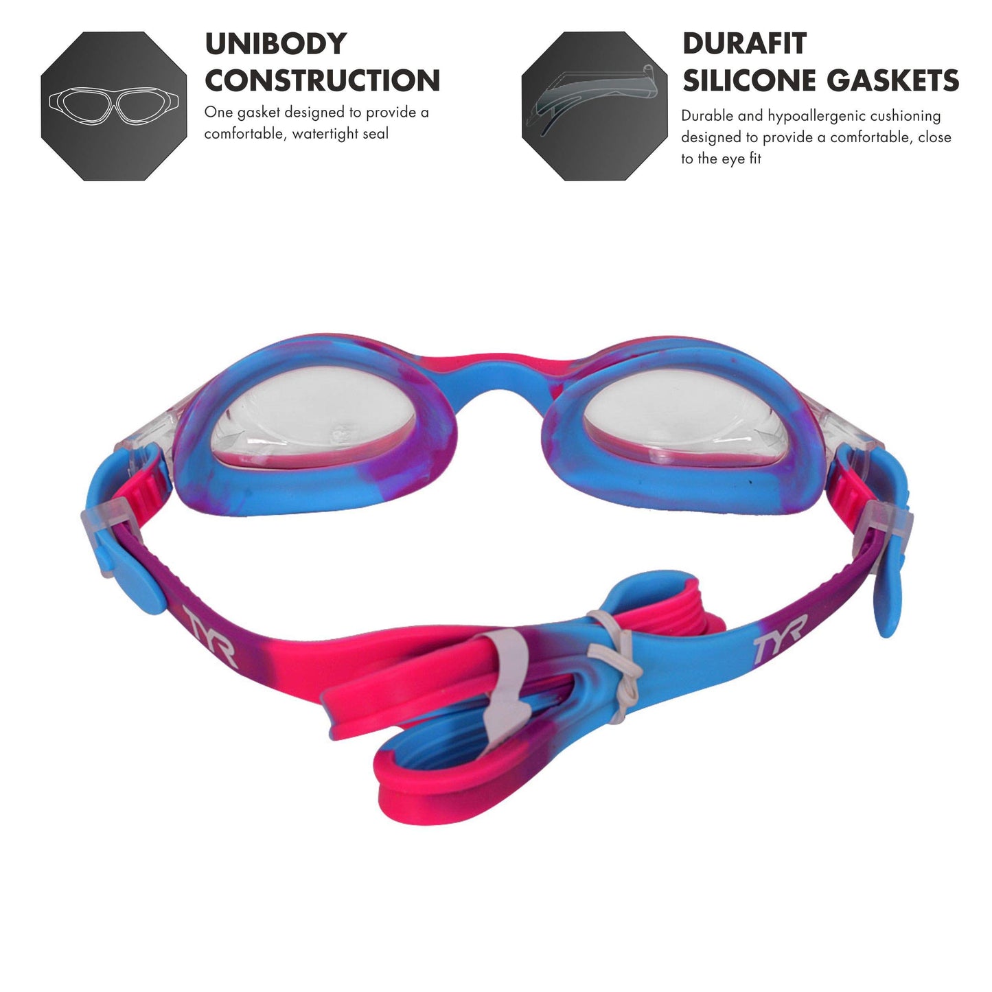 Gafas de Natación TYR Juveniles Rosa Azul Tie Dye