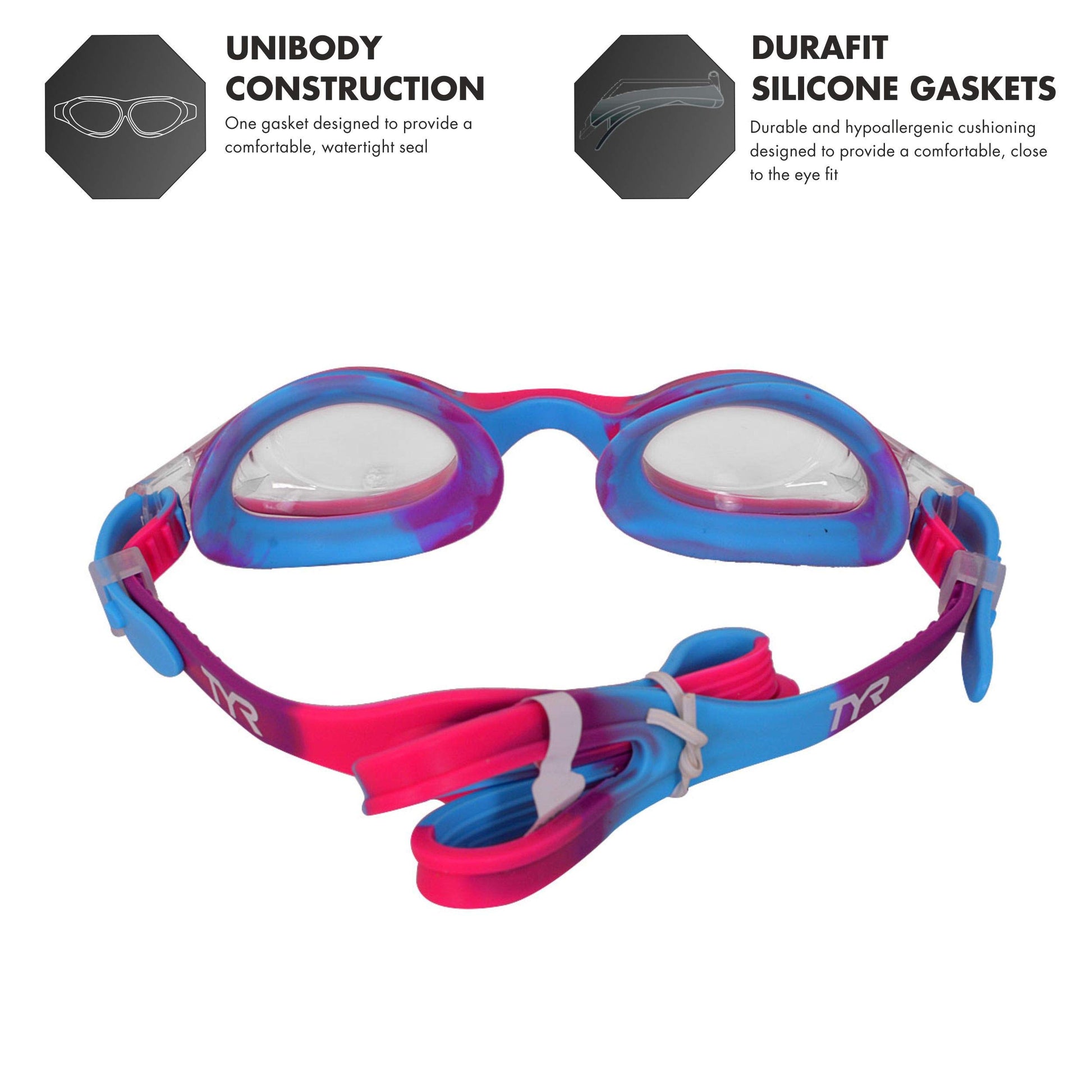 Gafas de Natación TYR Juveniles Rosa Azul Tie Dye
