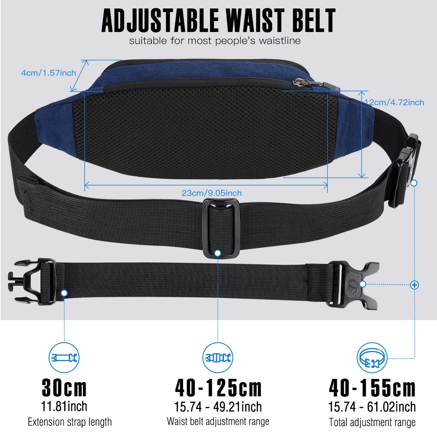 Riñonera WATERFLY Deportiva Pequeña con Cinturón Extra para Hombre y Mujer