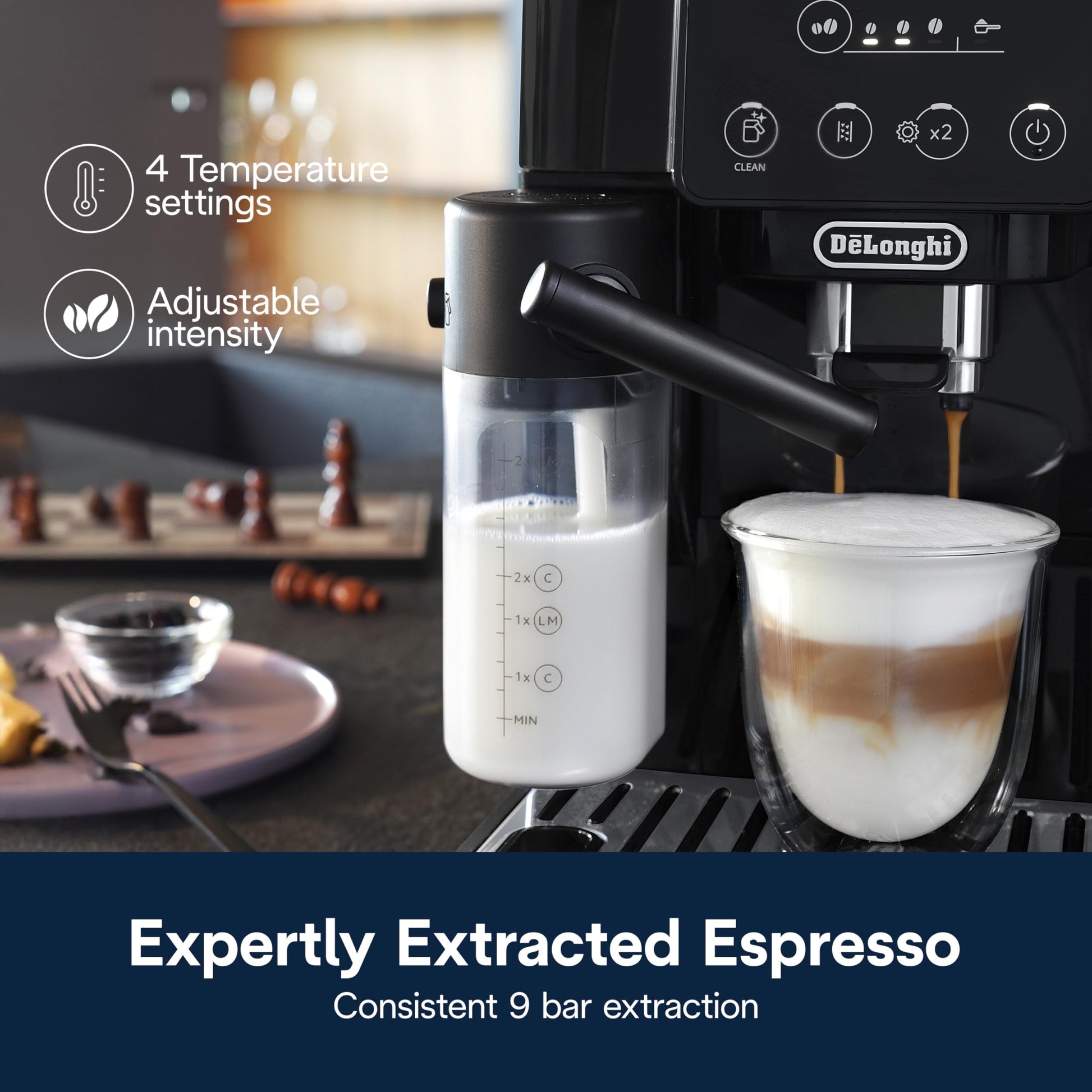 De'Longhi Cafetera espresso superautomática ECAM22080B Magnifica Start con LatteCrema System, color negro