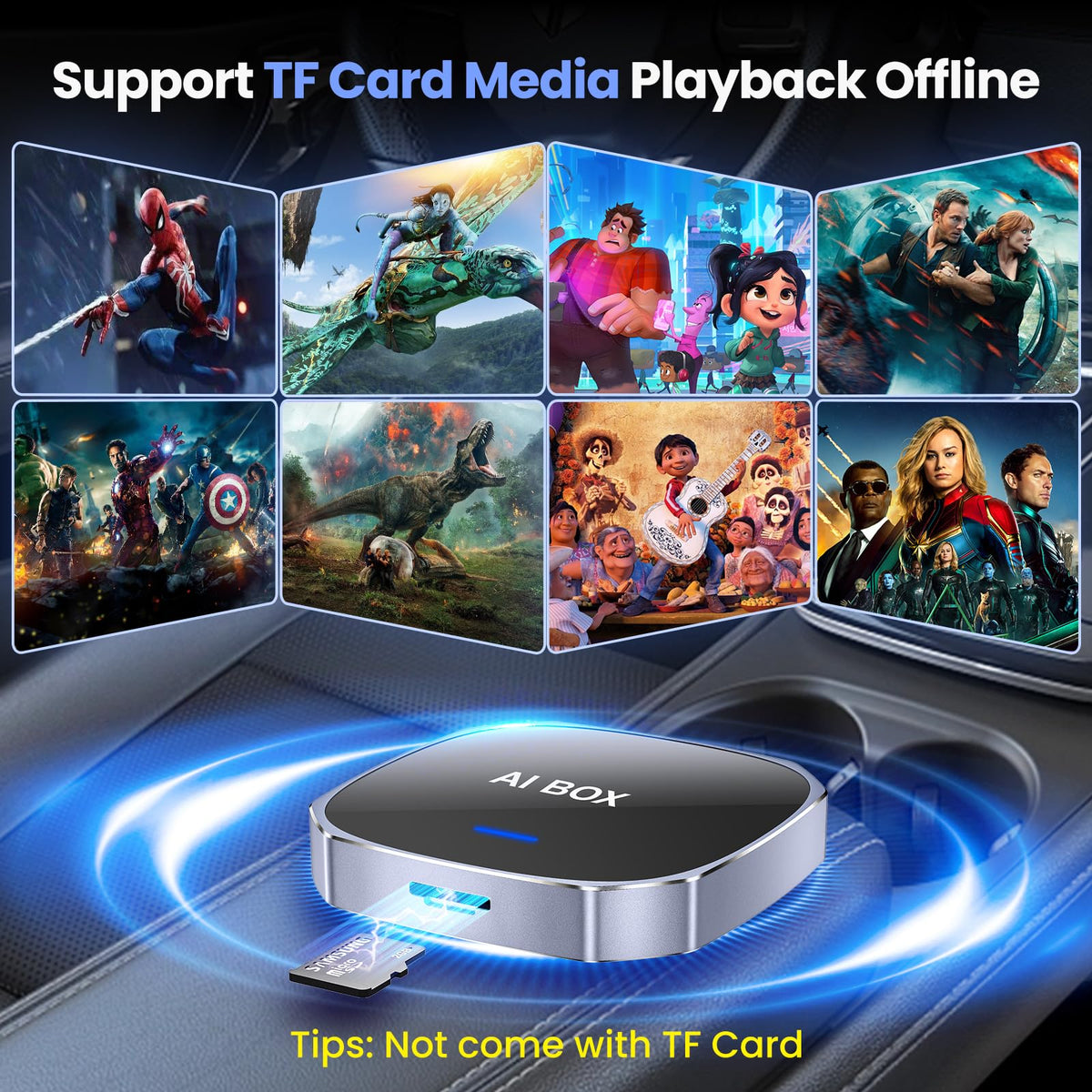 Adaptador Inalámbrico 2 en 1 Magic AI Box Streaming para Apple CarPlay y Android Auto 2026 Compatible Netflix YouTube coche
