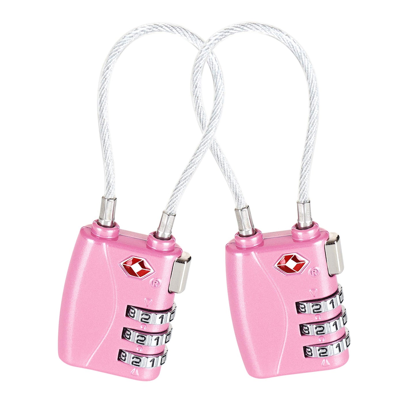 Candado para maletas Rosa aprobado por la TSA (2 piezas) / Set de dos candados para maletas/ crea tu propia combinación, perfecto para lockers del gimnasio, escuelas, maletines, equipaje, caja de herramientas y más!