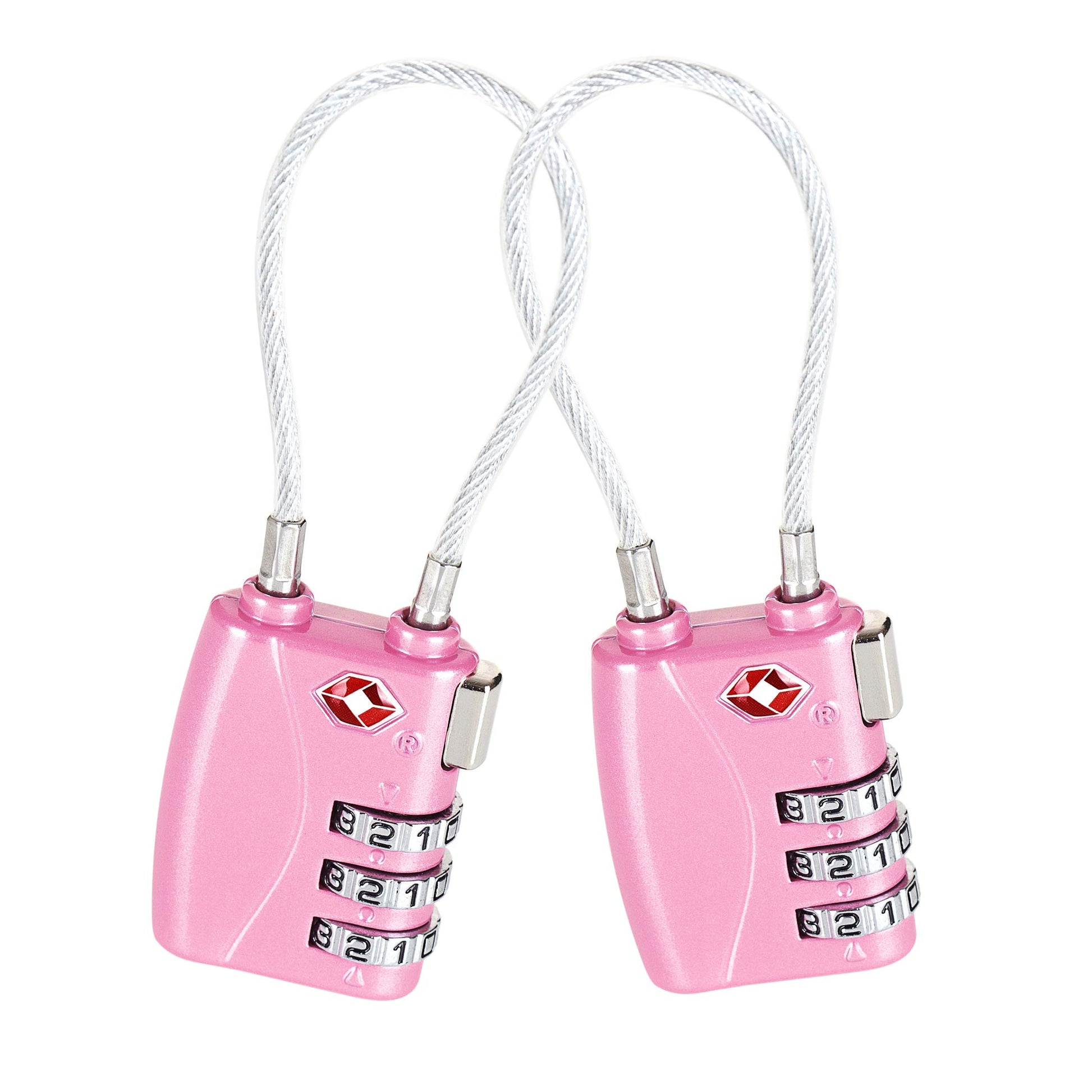 Candado para maletas Rosa aprobado por la TSA (2 piezas) / Set de dos candados para maletas/ crea tu propia combinación, perfecto para lockers del gimnasio, escuelas, maletines, equipaje, caja de herramientas y más!