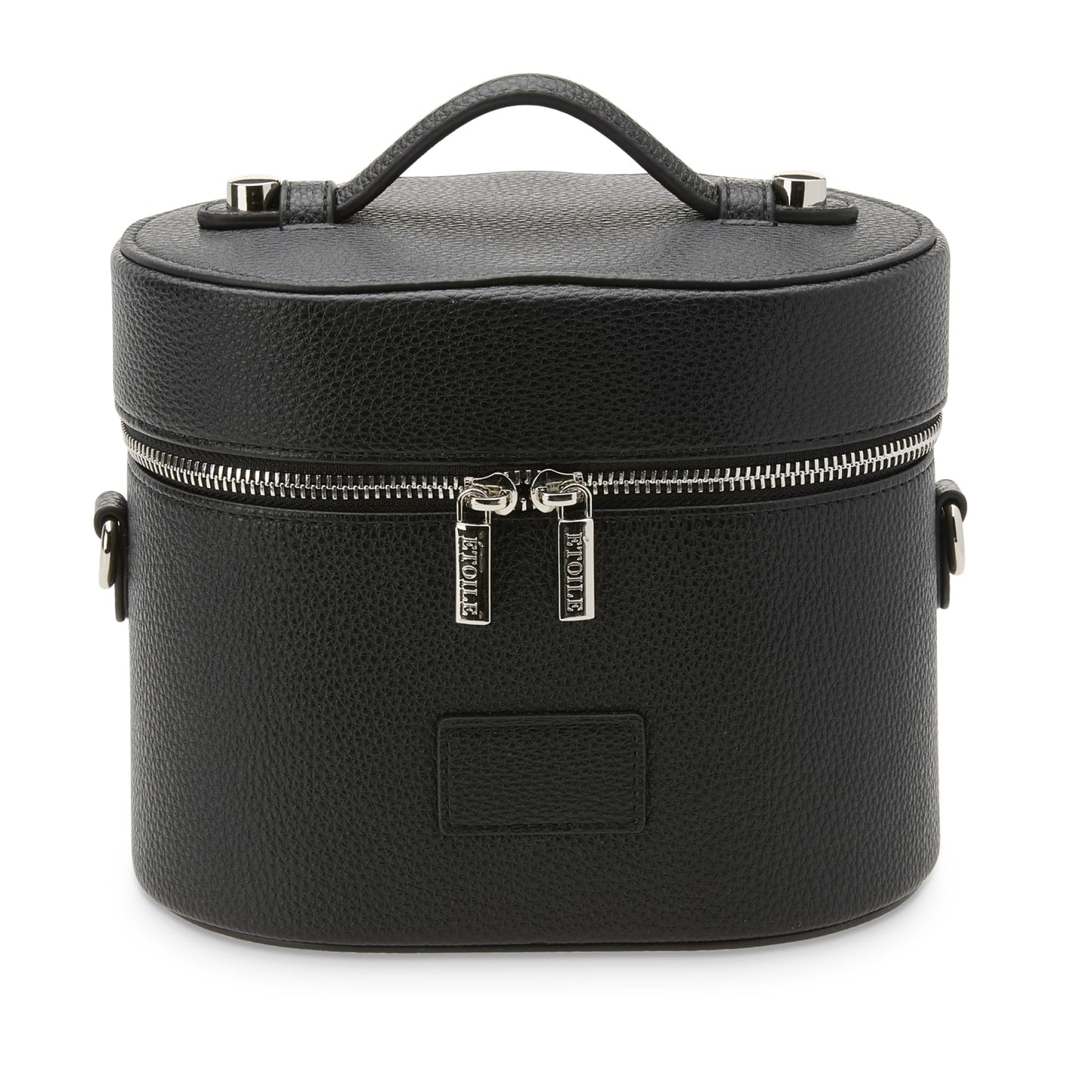 ETOILE - Estuche de aseo ovalado, organizador de bolsa de maquillaje de viaje con correa para el hombro y divisor extraíble, Negro -, Mini estuche de viaje cosmético