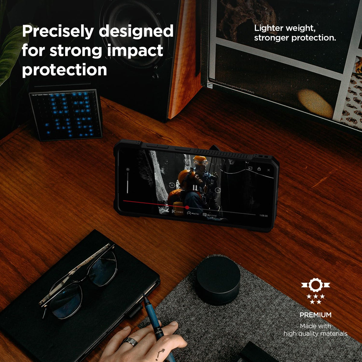 Funda Protectora VRS DESIGN Negro Digital Resistente a Golpes con Soporte de Anillo Magnético para Samsung Galaxy S26 Ultra