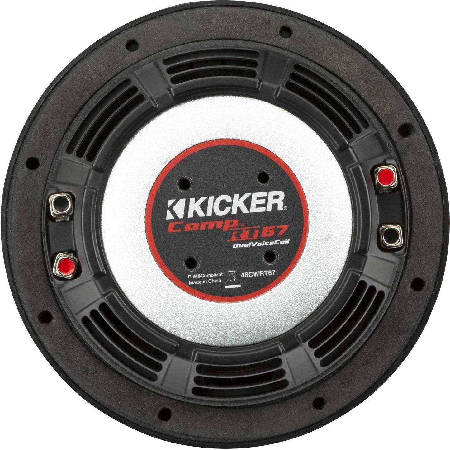 KICKER 48CWRT672 CompRT Subwoofer de 6.7 pulgadas, DVC, 2 ohmios