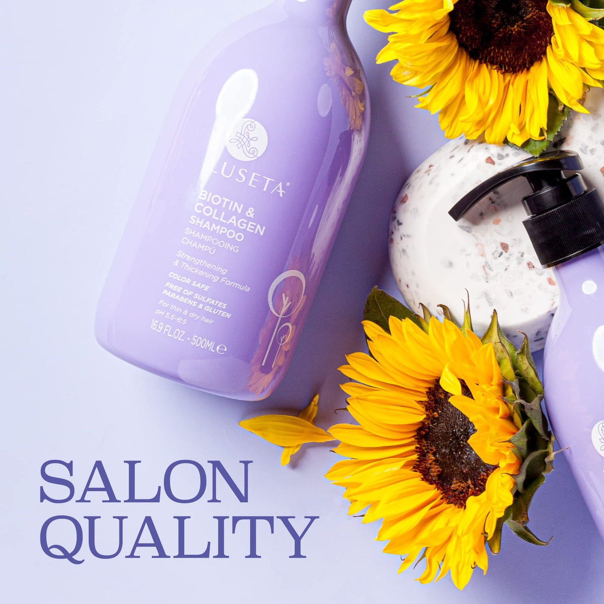 Shampoo Luseta Biotin Collagen Engrosador para Crecimiento Rápido del Cabello y Pérdida con Aceite de Argán, Sin Sulfatos